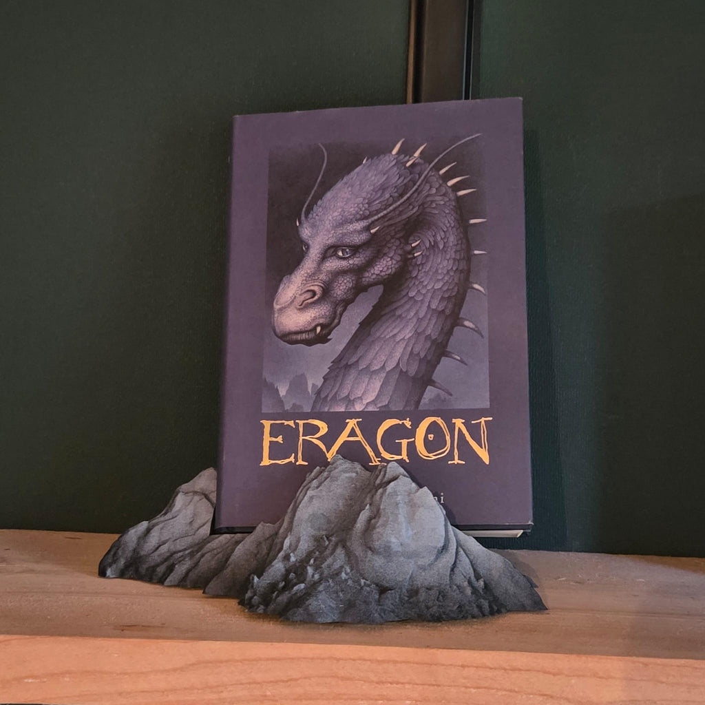 Book holder rock display - horror fantasy bookshelf decor gift for him gift for her