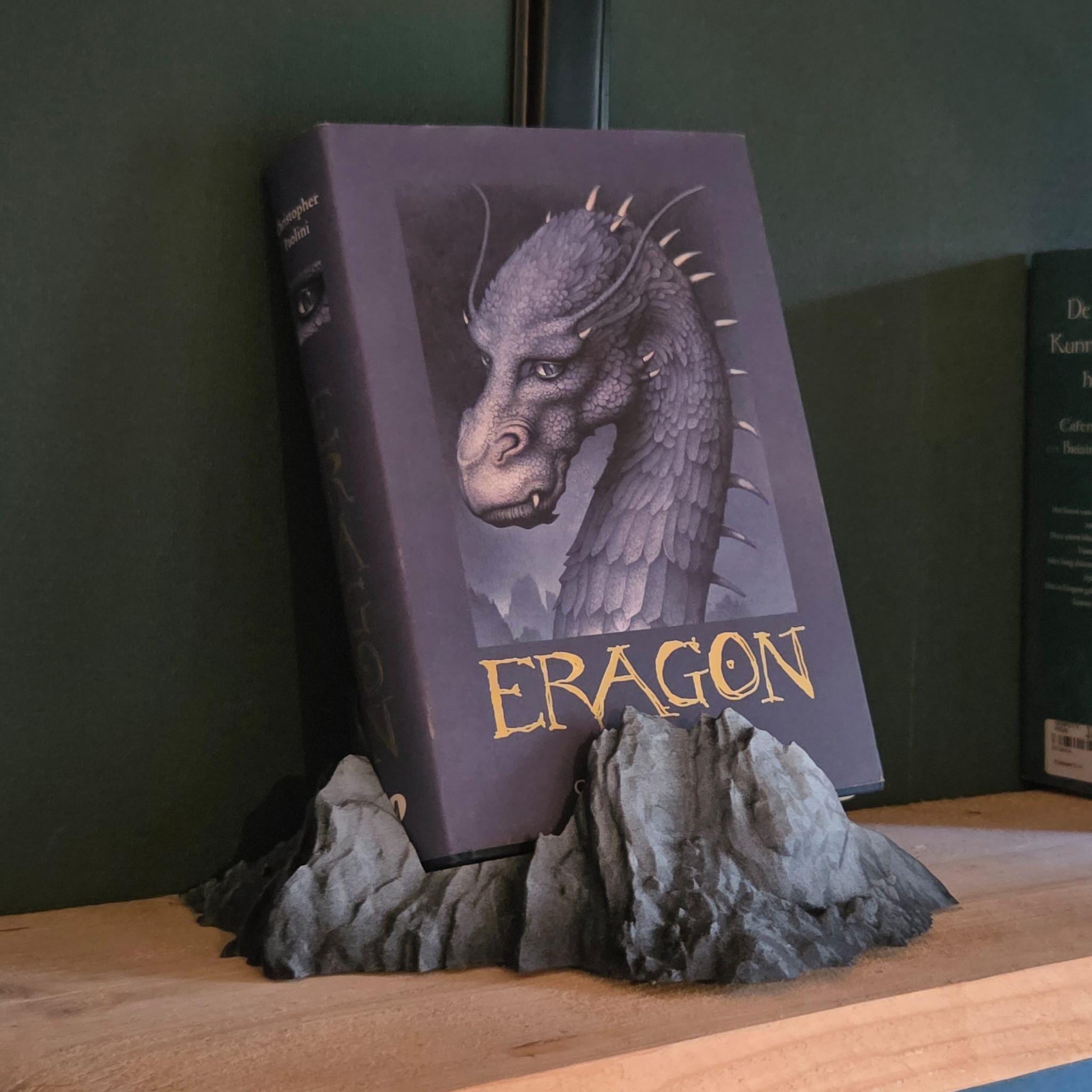Book holder rock display - horror fantasy bookshelf decor gift for him gift for her