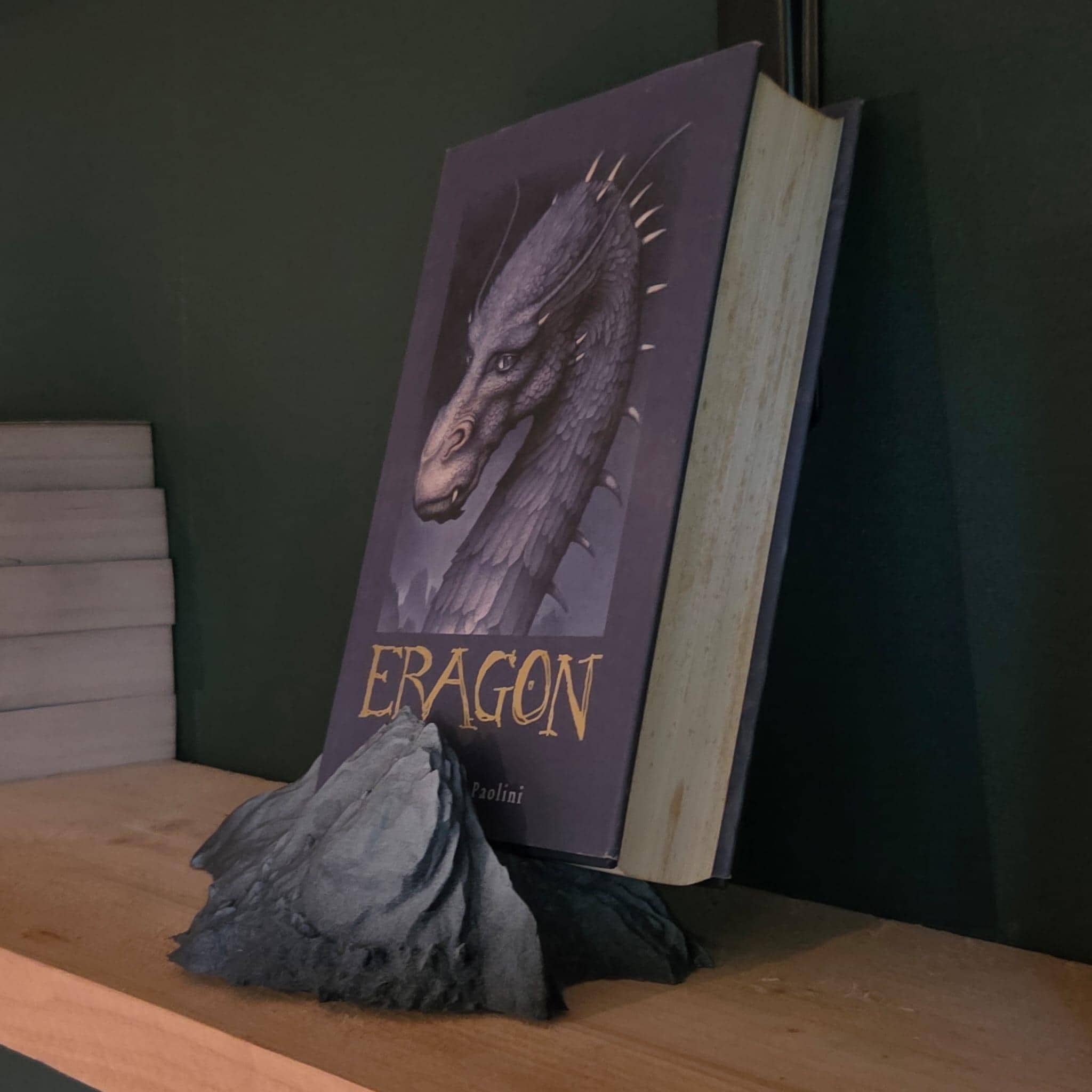 Book holder rock display - horror fantasy bookshelf decor gift for him gift for her