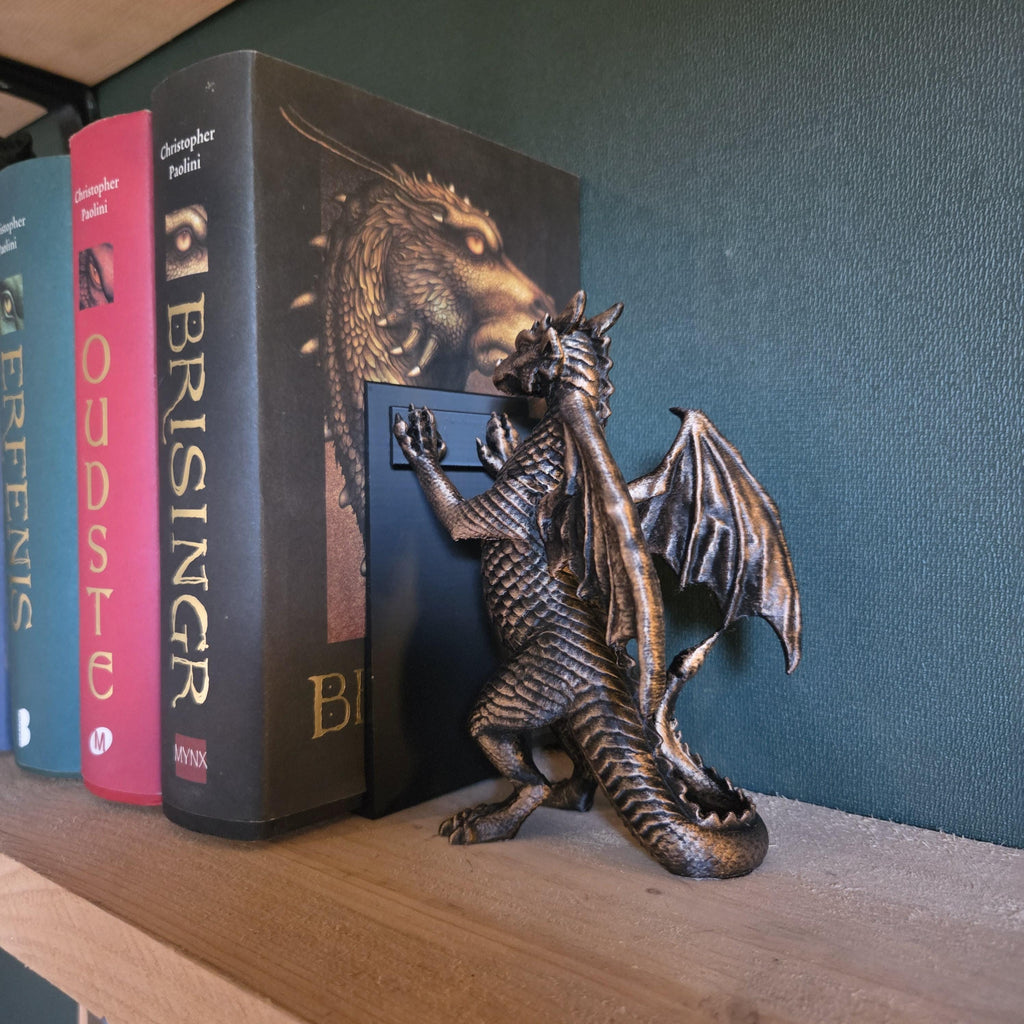 Dragon Bookend, Fantasy Bookshelf Decor, Decorative Dragon Book End, Bookish Gift for Fantasy Readers