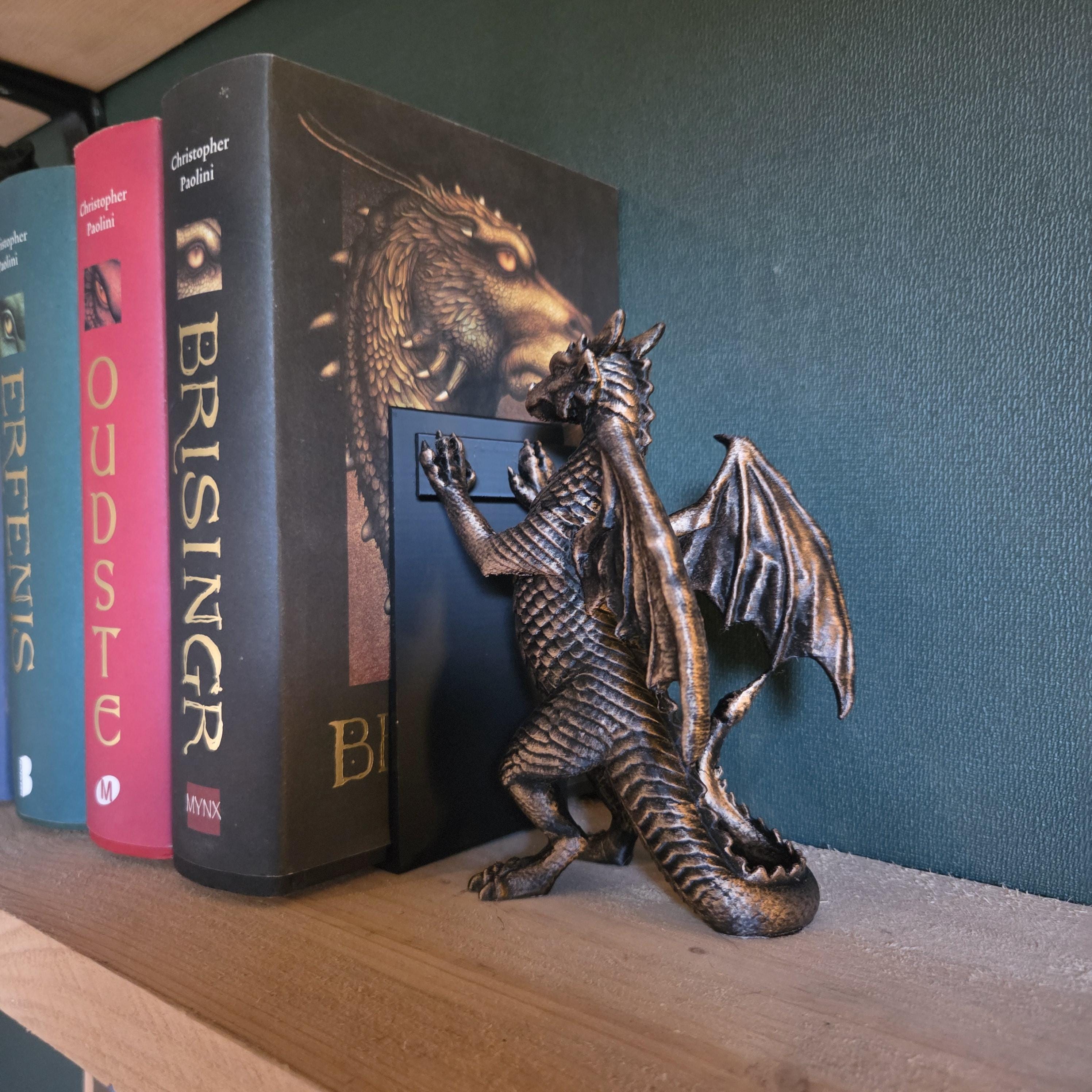 Dragon Bookend, Fantasy Bookshelf Decor, Decorative Dragon Book End, Bookish Gift for Fantasy Readers