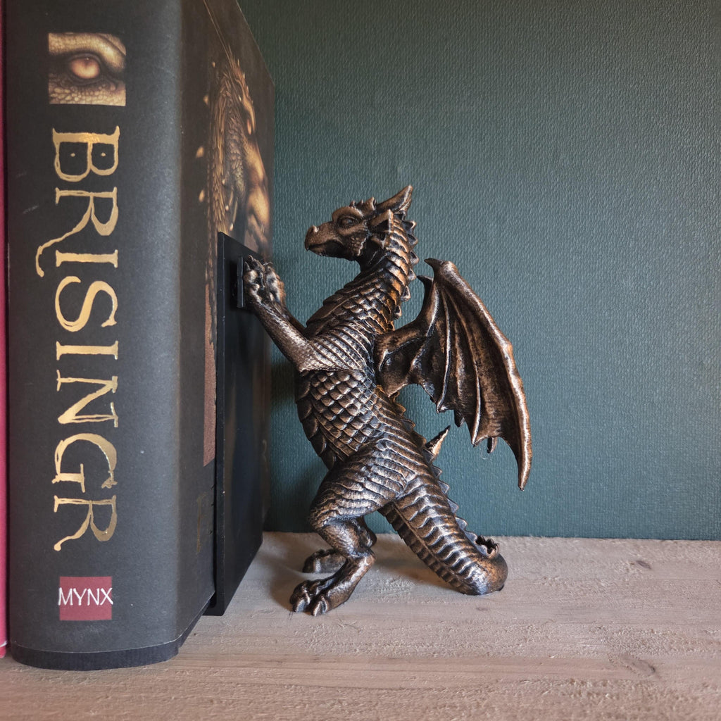 Dragon Bookend, Fantasy Bookshelf Decor, Decorative Dragon Book End, Bookish Gift for Fantasy Readers