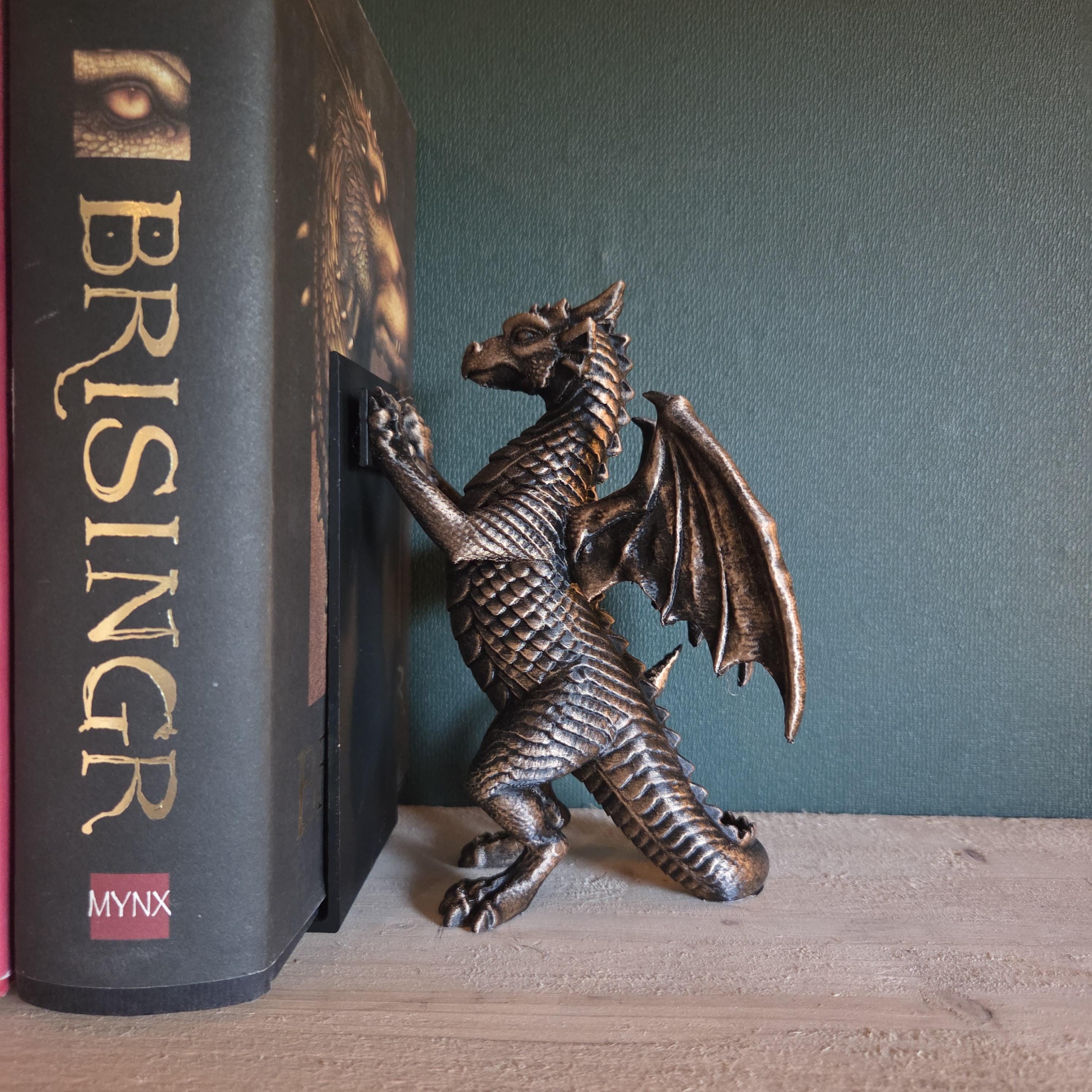Dragon Bookend, Fantasy Bookshelf Decor, Decorative Dragon Book End, Bookish Gift for Fantasy Readers