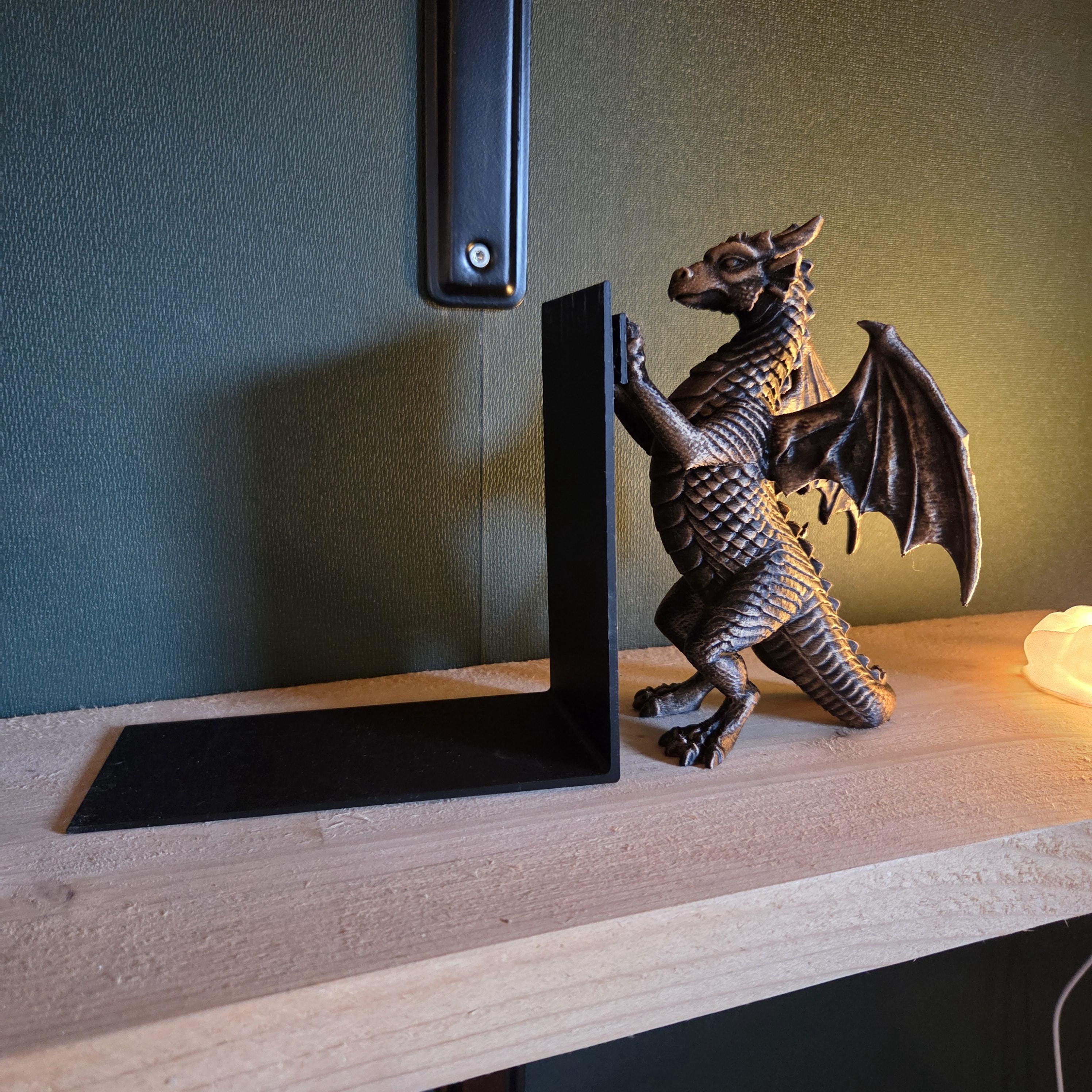Dragon Bookend, Fantasy Bookshelf Decor, Decorative Dragon Book End, Bookish Gift for Fantasy Readers