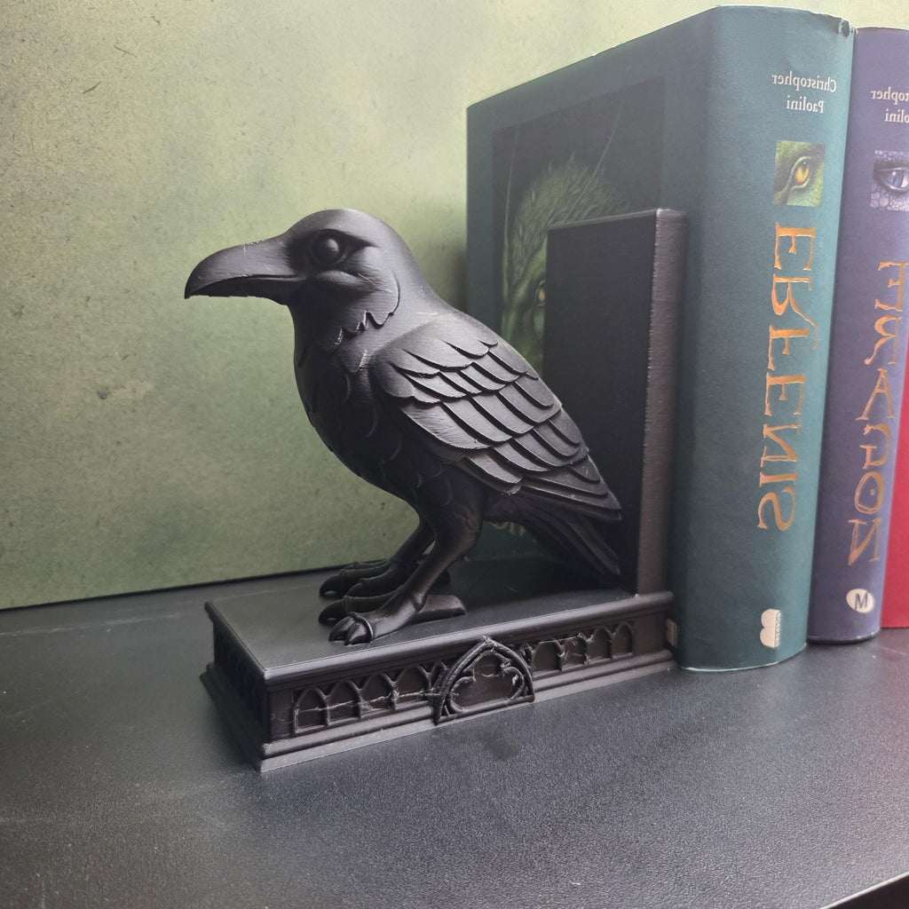 Raven Bookends | Gothic Book Ends | Crow Bookshelf Decor | Dark Academia Bookends | Gothic Home Decor