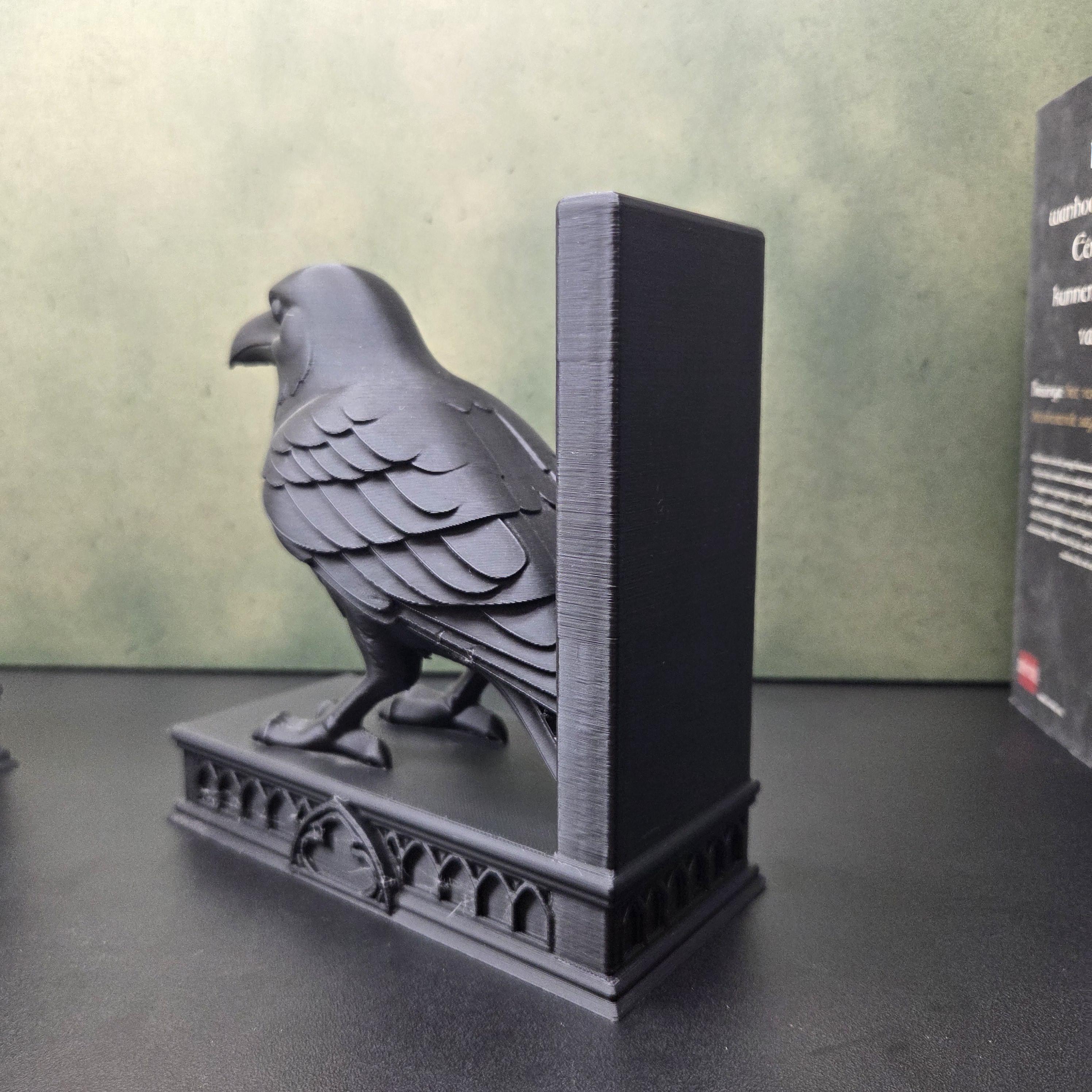 Raven Bookends | Gothic Book Ends | Crow Bookshelf Decor | Dark Academia Bookends | Gothic Home Decor