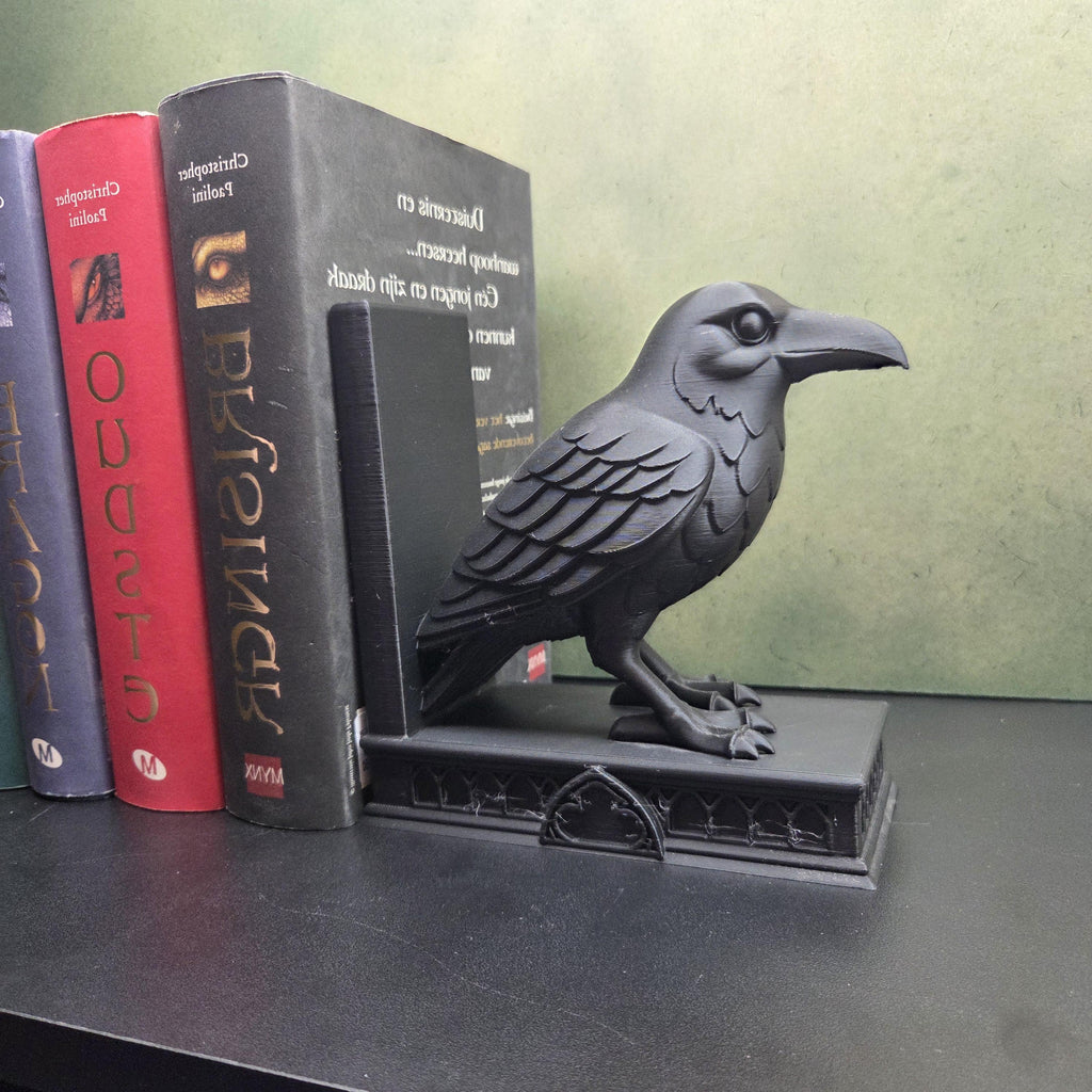 Raven Bookends | Gothic Book Ends | Crow Bookshelf Decor | Dark Academia Bookends | Gothic Home Decor