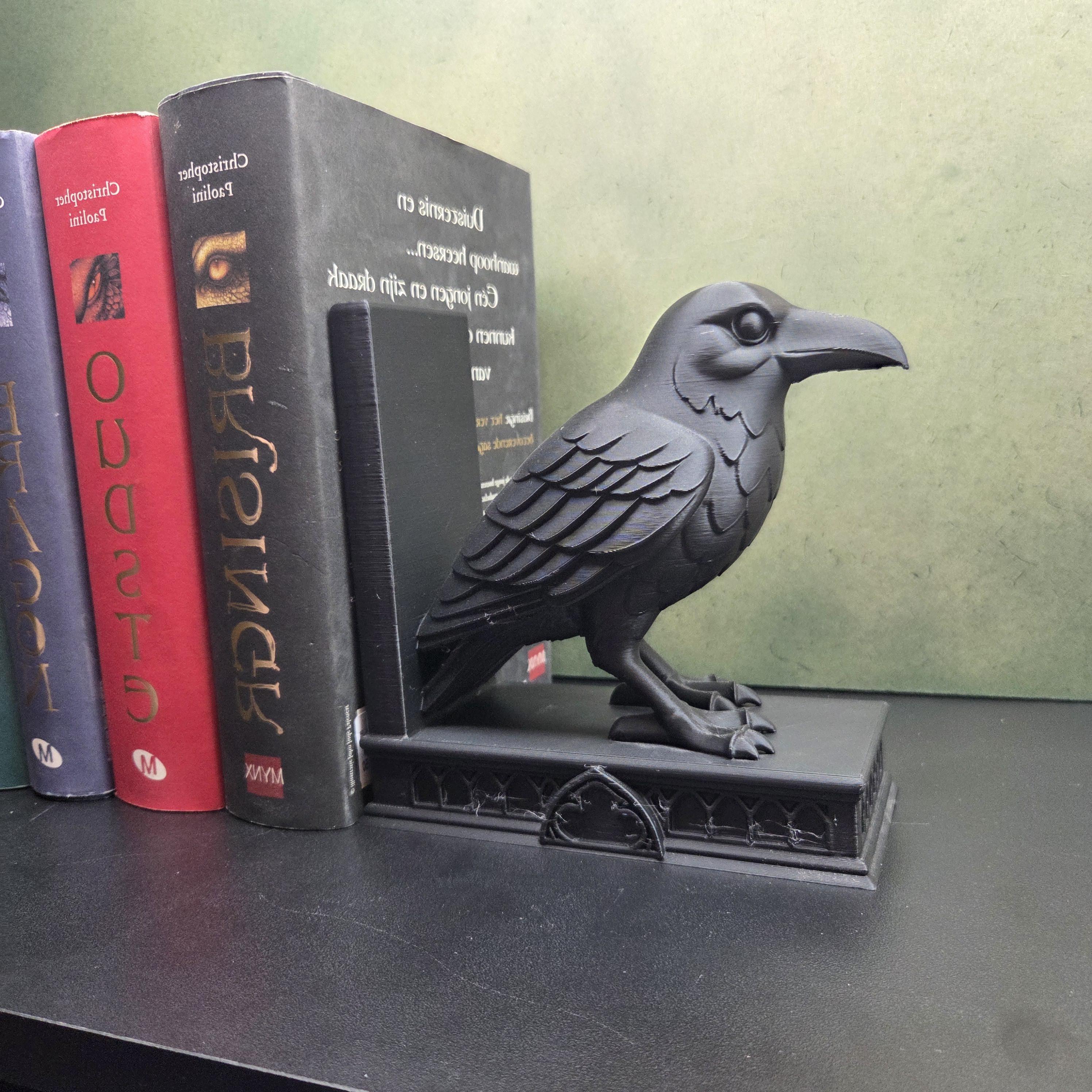 Raven Bookends | Gothic Book Ends | Crow Bookshelf Decor | Dark Academia Bookends | Gothic Home Decor