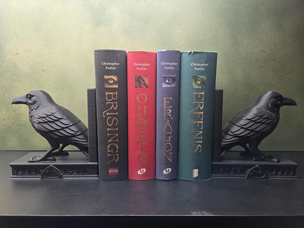 Raven Bookends | Gothic Book Ends | Crow Bookshelf Decor | Dark Academia Bookends | Gothic Home Decor
