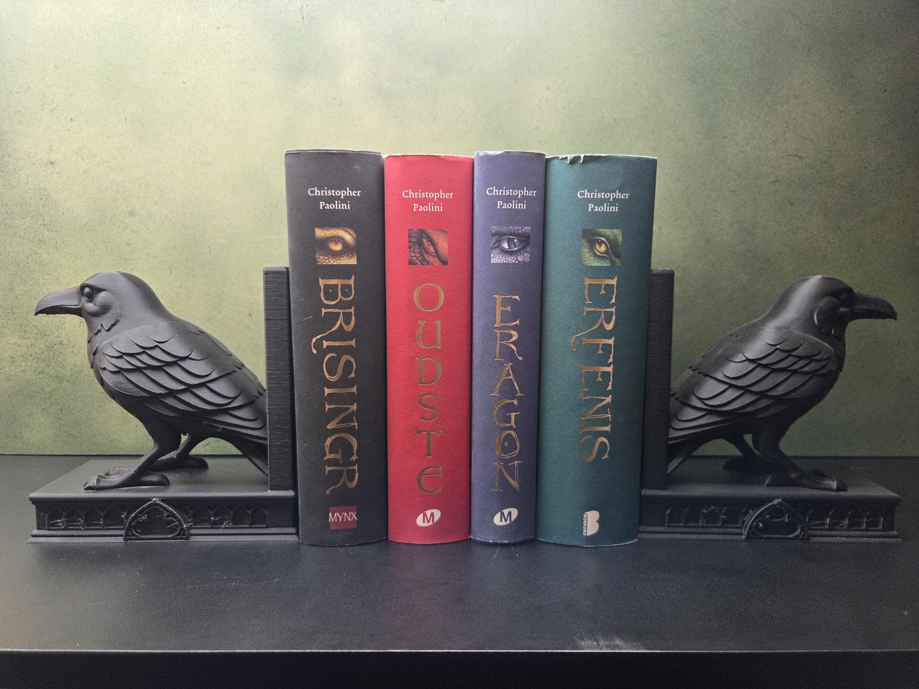 Raven Bookends | Gothic Book Ends | Crow Bookshelf Decor | Dark Academia Bookends | Gothic Home Decor