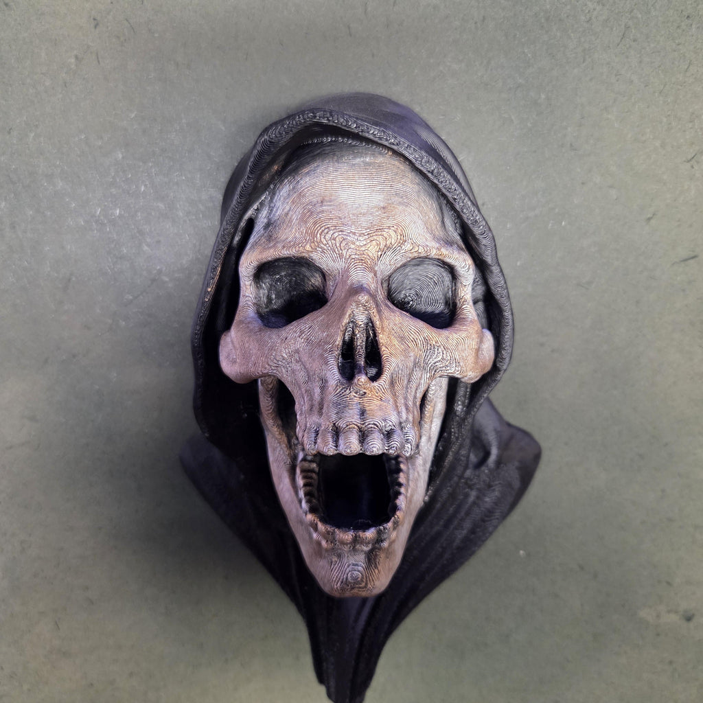 Hooded Skull hallloween Wall Decor | Grim Reaper Wall Plaque | Gothic Skull Sculpture | Dark Fantasy Wall Art | Horror Decor