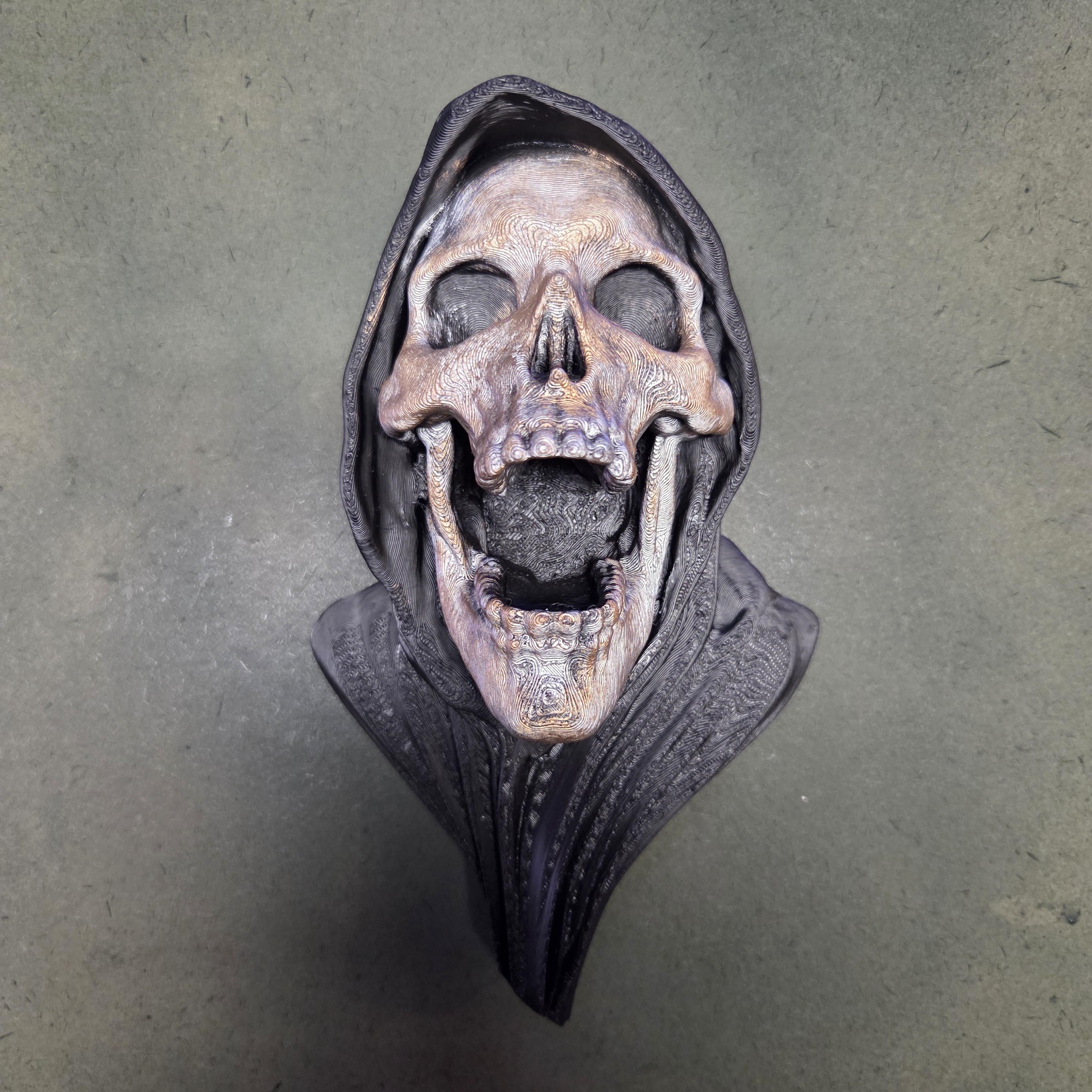 Hooded Skull hallloween Wall Decor | Grim Reaper Wall Plaque | Gothic Skull Sculpture | Dark Fantasy Wall Art | Horror Decor