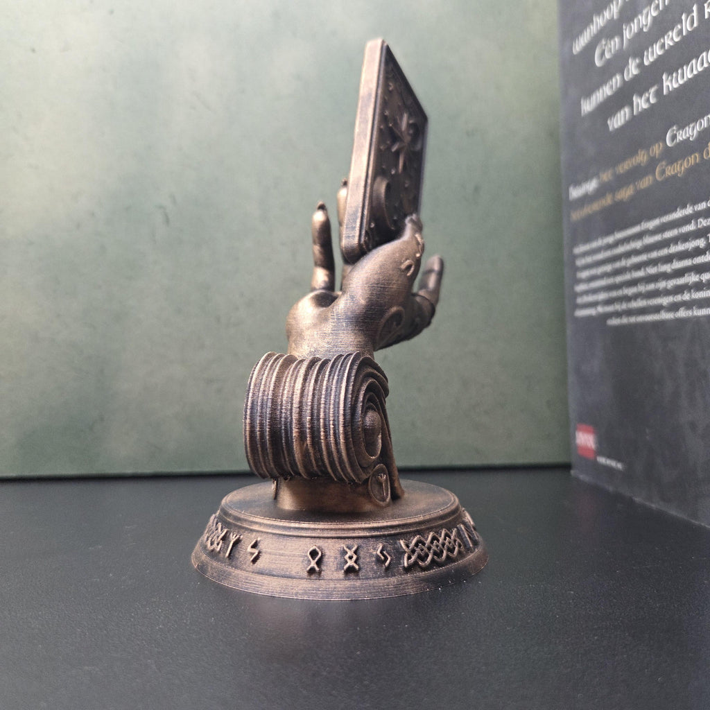 Tarot Hand Statue | Witchy Occult Decor | Mystical Hand Holding Tarot Card | Dark Academia Decor | Gothic Bookshelf Ornament