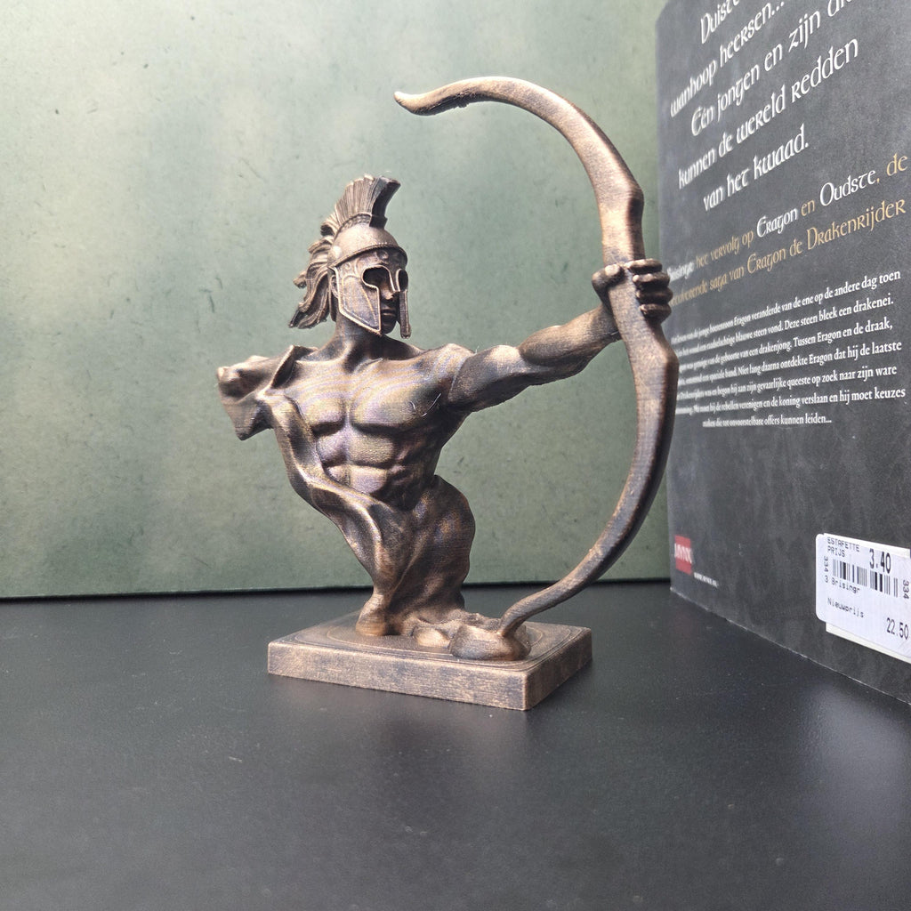 Greek Archer Statue | Ancient Warrior with Bow | Spartan Inspired Sculpture | Mythology Decor | Dark Academia Bookshelf Decor
