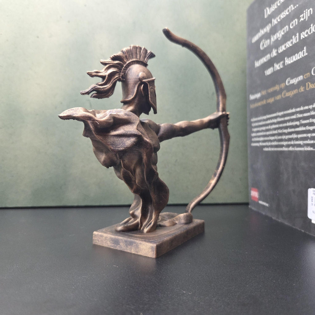 Greek Archer Statue | Ancient Warrior with Bow | Spartan Inspired Sculpture | Mythology Decor | Dark Academia Bookshelf Decor