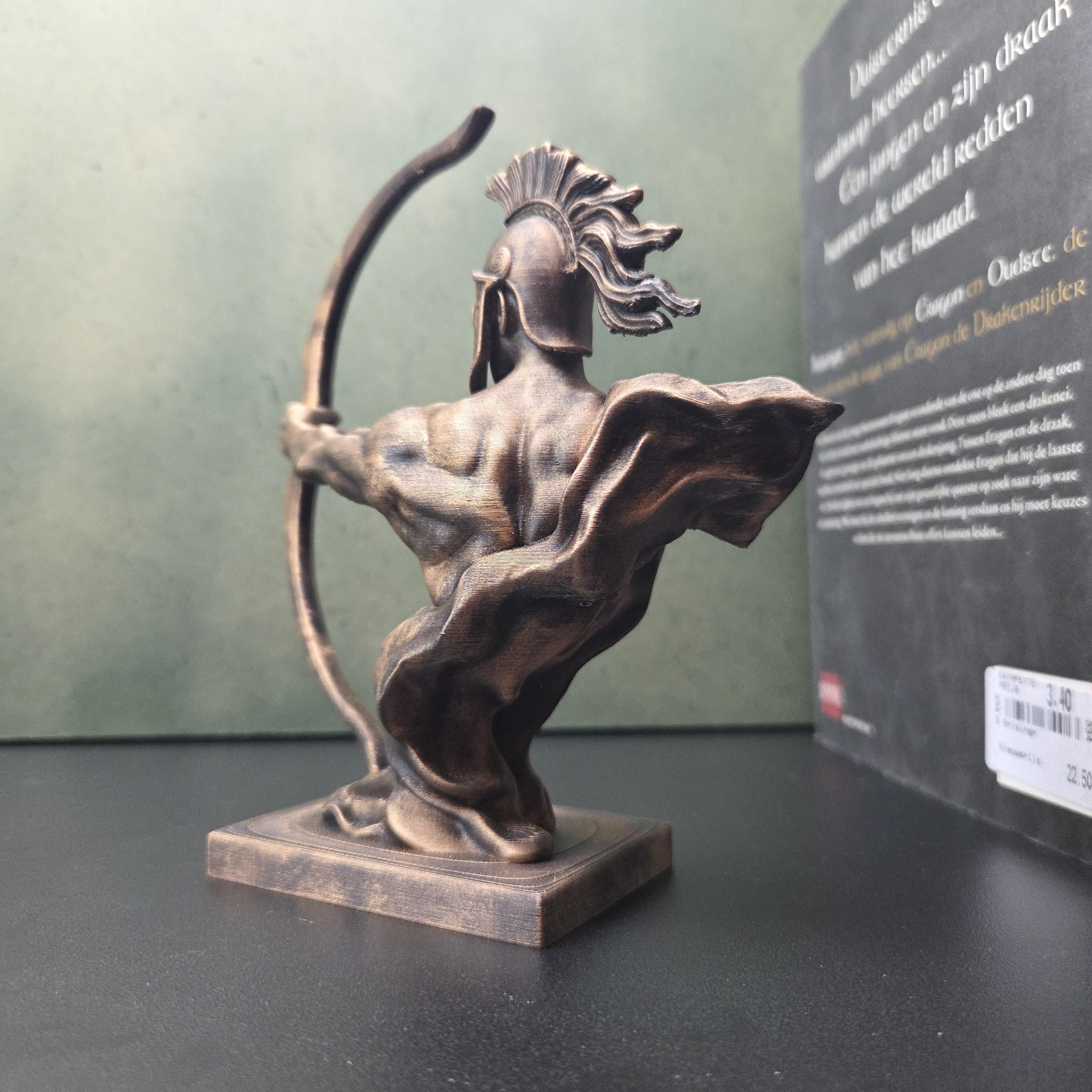 Greek Archer Statue | Ancient Warrior with Bow | Spartan Inspired Sculpture | Mythology Decor | Dark Academia Bookshelf Decor