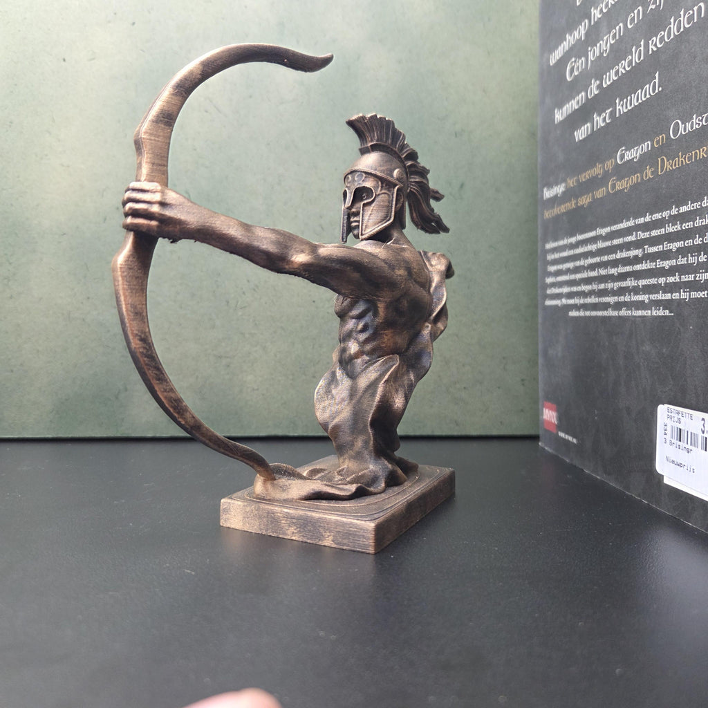 Greek Archer Statue | Ancient Warrior with Bow | Spartan Inspired Sculpture | Mythology Decor | Dark Academia Bookshelf Decor