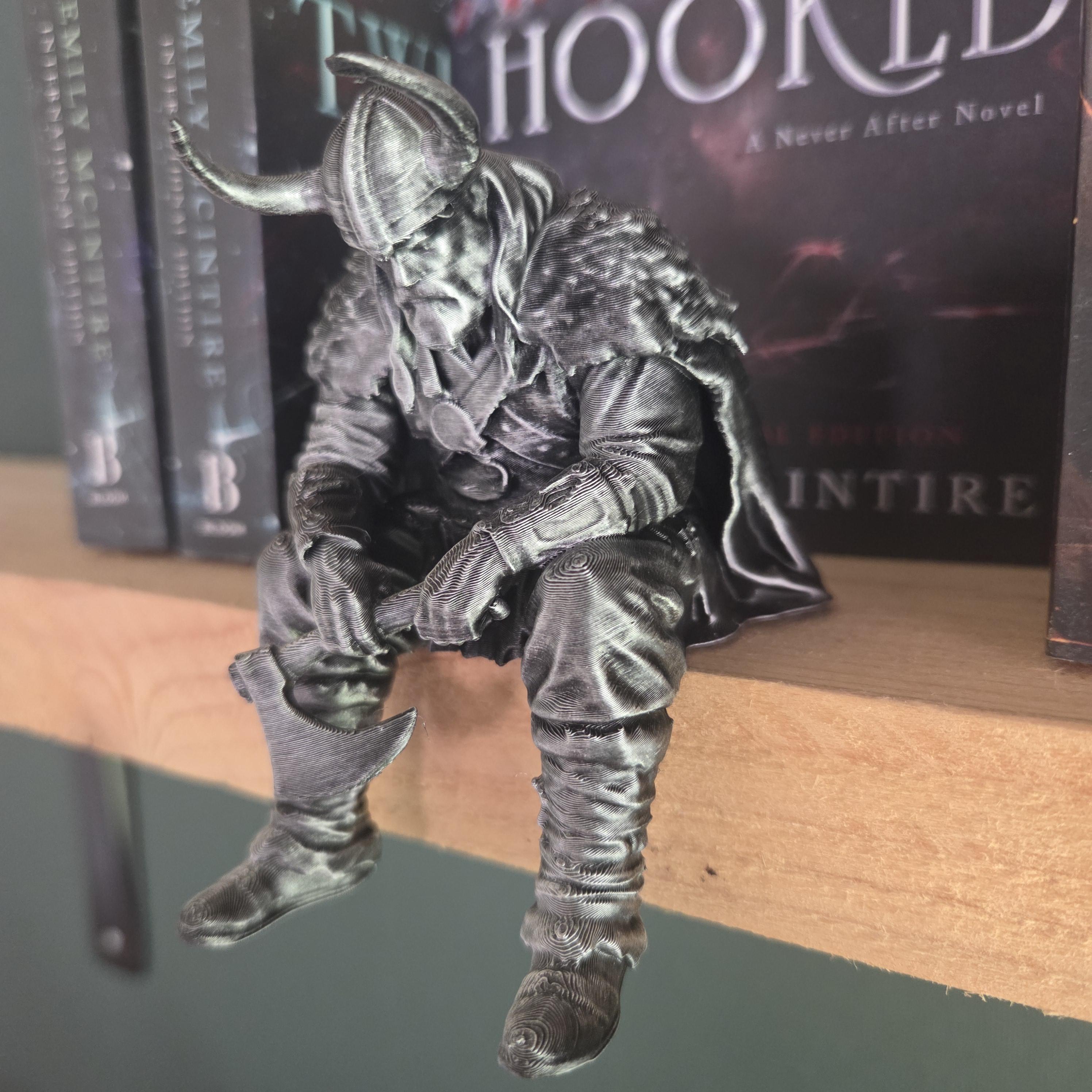 Viking Shelf Sitter Figurine | Norse Warrior with Axe | Fantasy Bookshelf Decor | Viking Gift | Dark Academia Shelf Statue