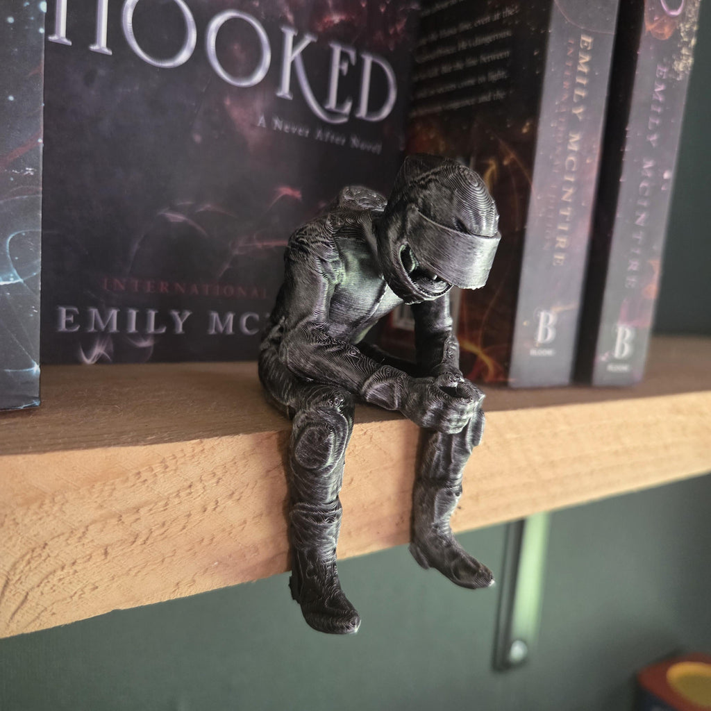 Masked Biker Shelf Sitter | Dark Romance Book Decor | Motorcycle Rider Figurine | Lights Out Inspired BookTok Gift