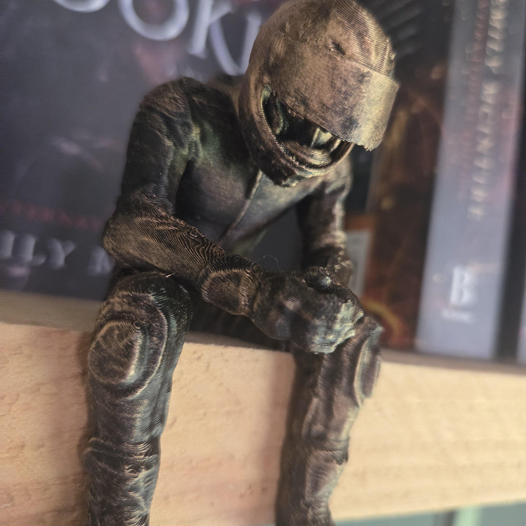 Masked Biker Shelf Sitter | Dark Romance Book Decor | Motorcycle Rider Figurine | Lights Out Inspired BookTok Gift