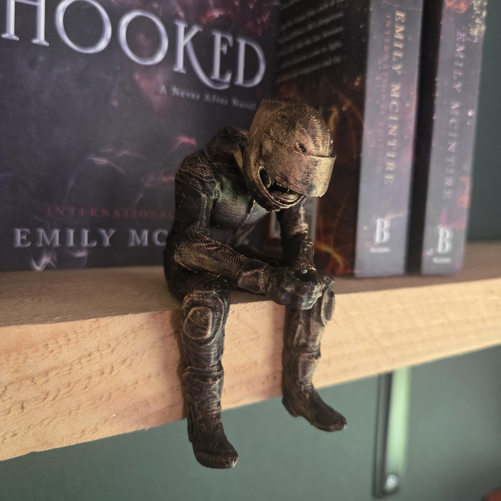 Masked Biker Shelf Sitter | Dark Romance Book Decor | Motorcycle Rider Figurine | Lights Out Inspired BookTok Gift