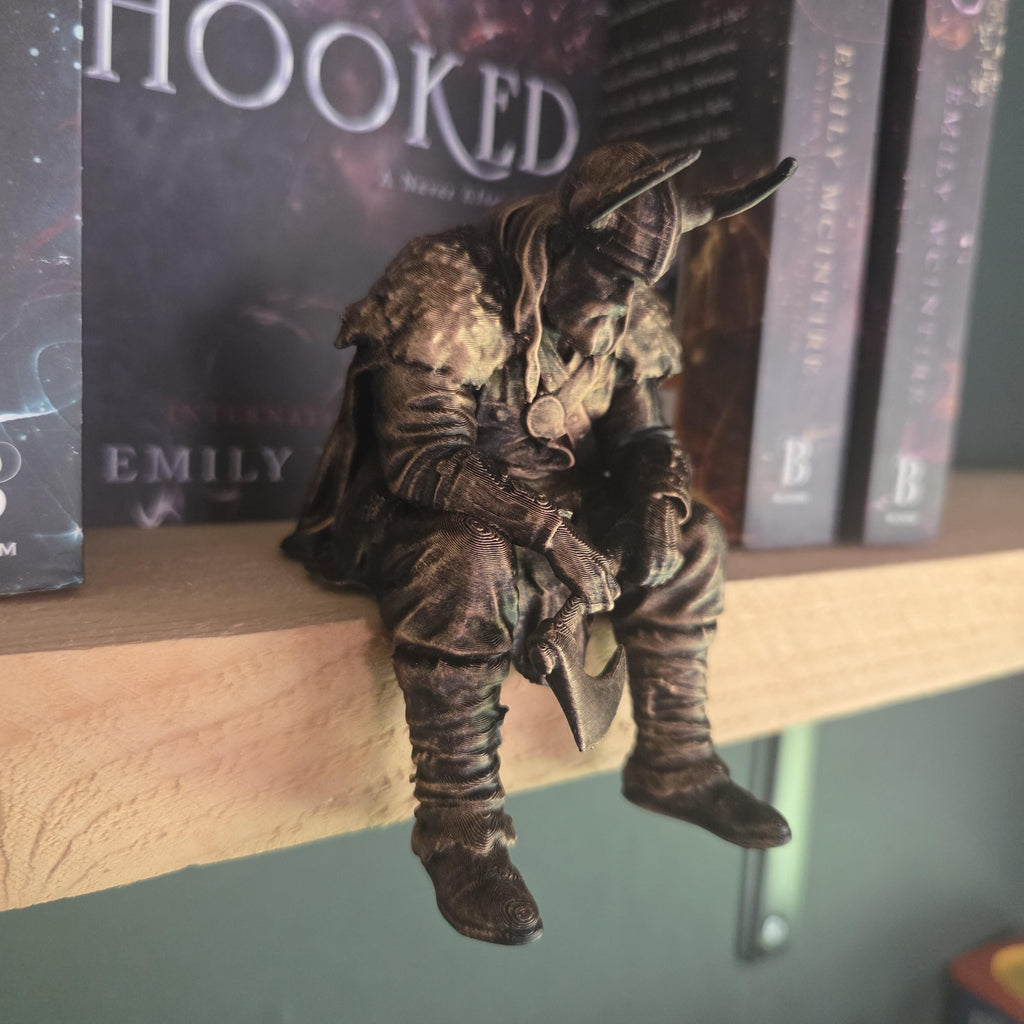 Viking Shelf Sitter Figurine | Norse Warrior with Axe | Fantasy Bookshelf Decor | Viking Gift | Dark Academia Shelf Statue