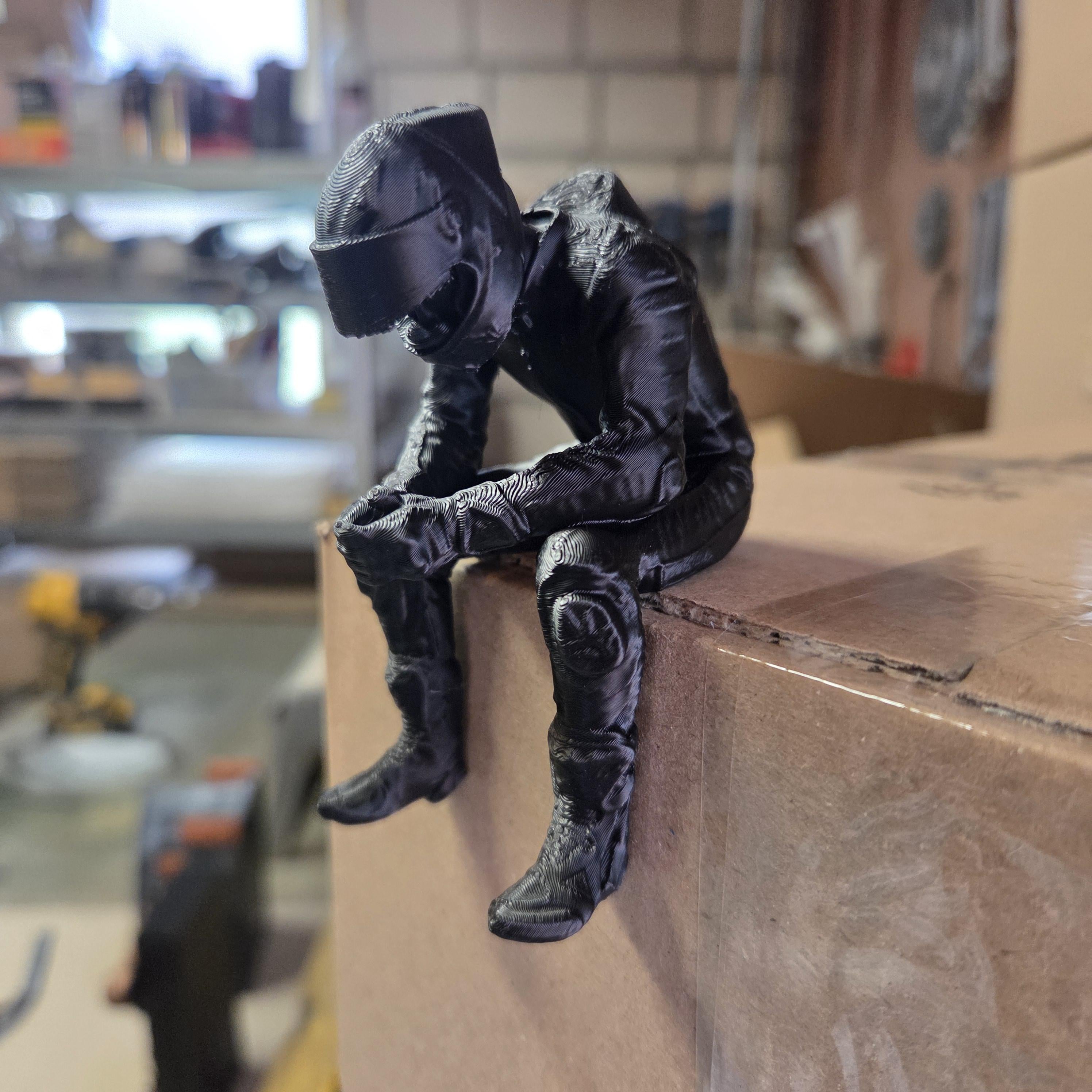 Masked Biker Shelf Sitter | Dark Romance Book Decor | Motorcycle Rider Figurine | Lights Out Inspired BookTok Gift