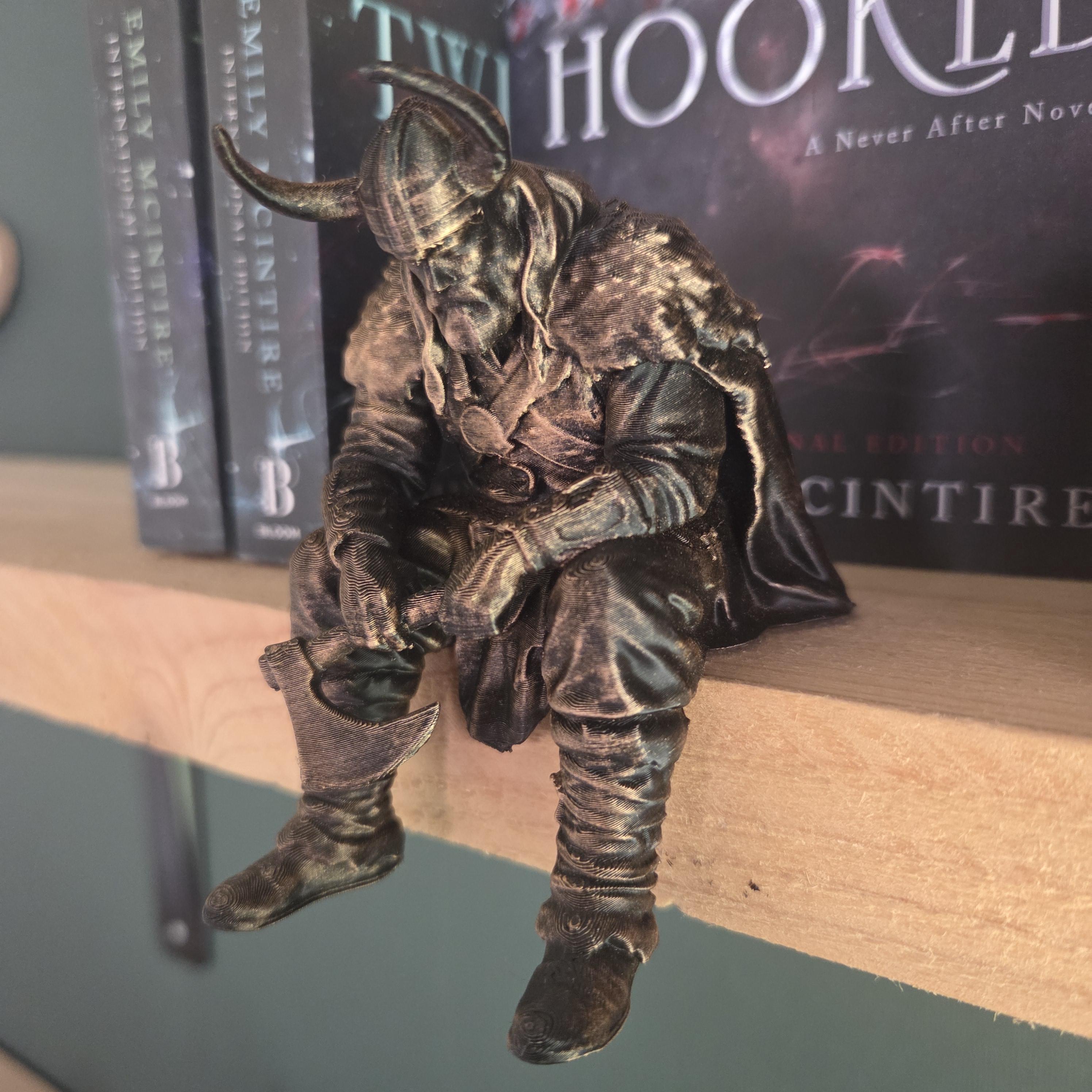Viking Shelf Sitter Figurine | Norse Warrior with Axe | Fantasy Bookshelf Decor | Viking Gift | Dark Academia Shelf Statue