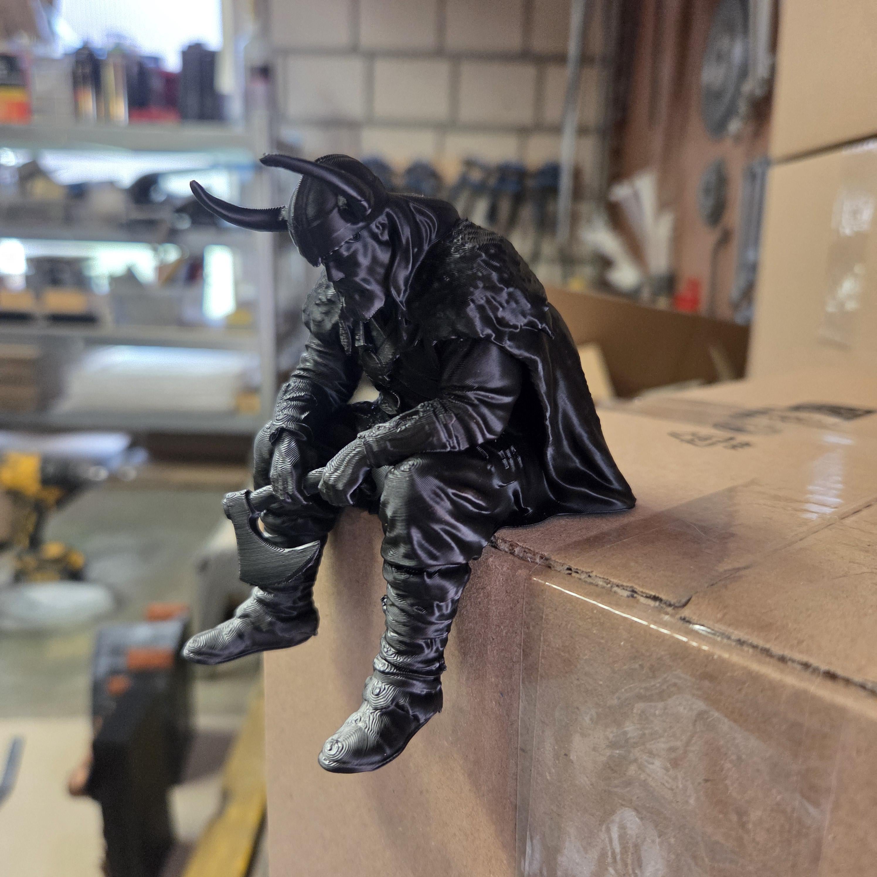 Viking Shelf Sitter Figurine | Norse Warrior with Axe | Fantasy Bookshelf Decor | Viking Gift | Dark Academia Shelf Statue