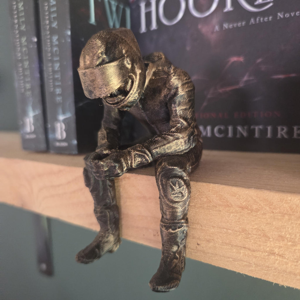 Masked Biker Shelf Sitter | Dark Romance Book Decor | Motorcycle Rider Figurine | Lights Out Inspired BookTok Gift