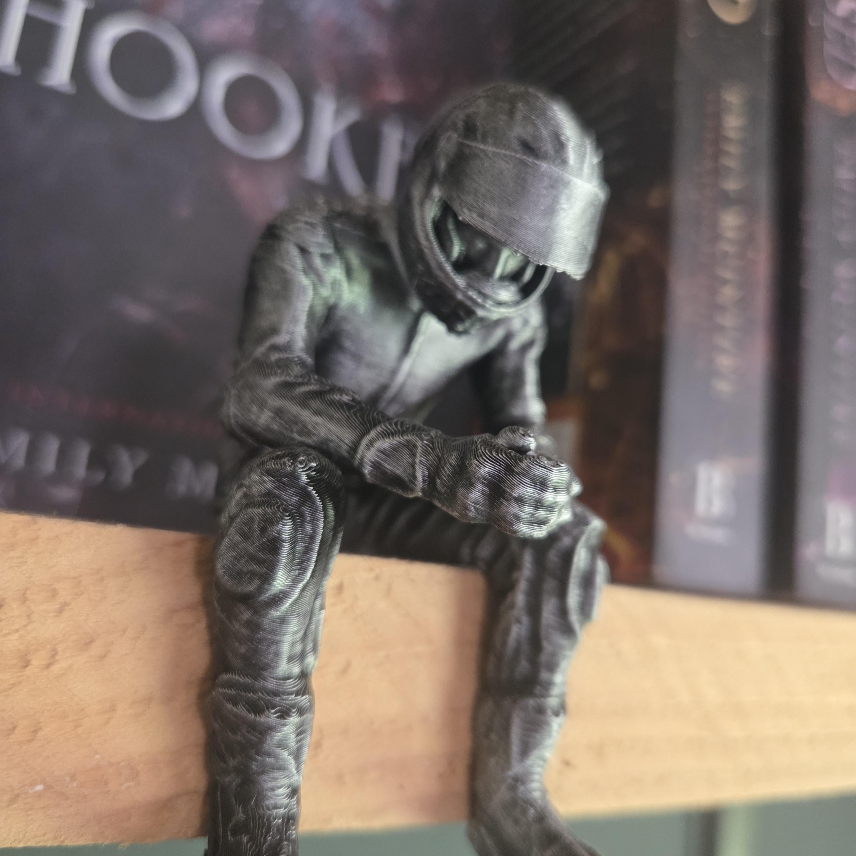 Masked Biker Shelf Sitter | Dark Romance Book Decor | Motorcycle Rider Figurine | Lights Out Inspired BookTok Gift