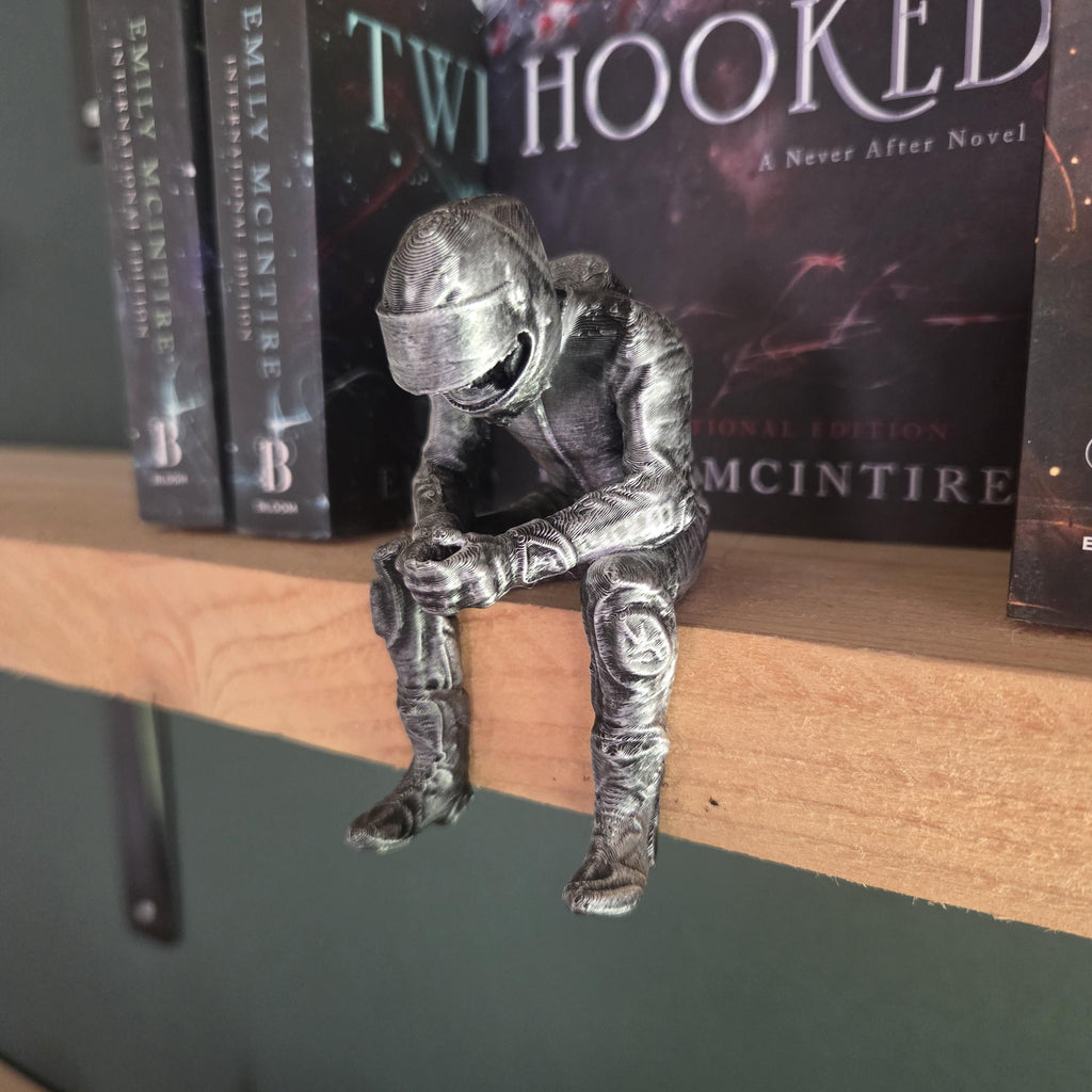 Masked Biker Shelf Sitter | Dark Romance Book Decor | Motorcycle Rider Figurine | Lights Out Inspired BookTok Gift