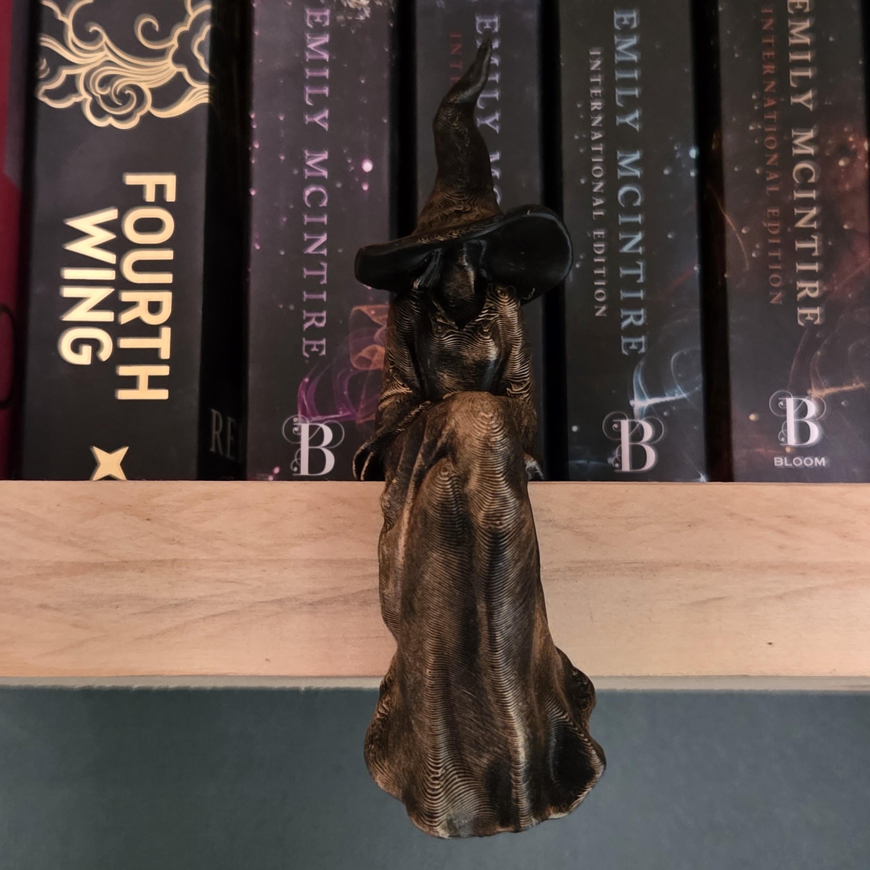 Fantasy Witch shelf sitter – Magical Bookshelf Decor | Witch Shelf Companion | Book Nook Accessory | Gothic ornament