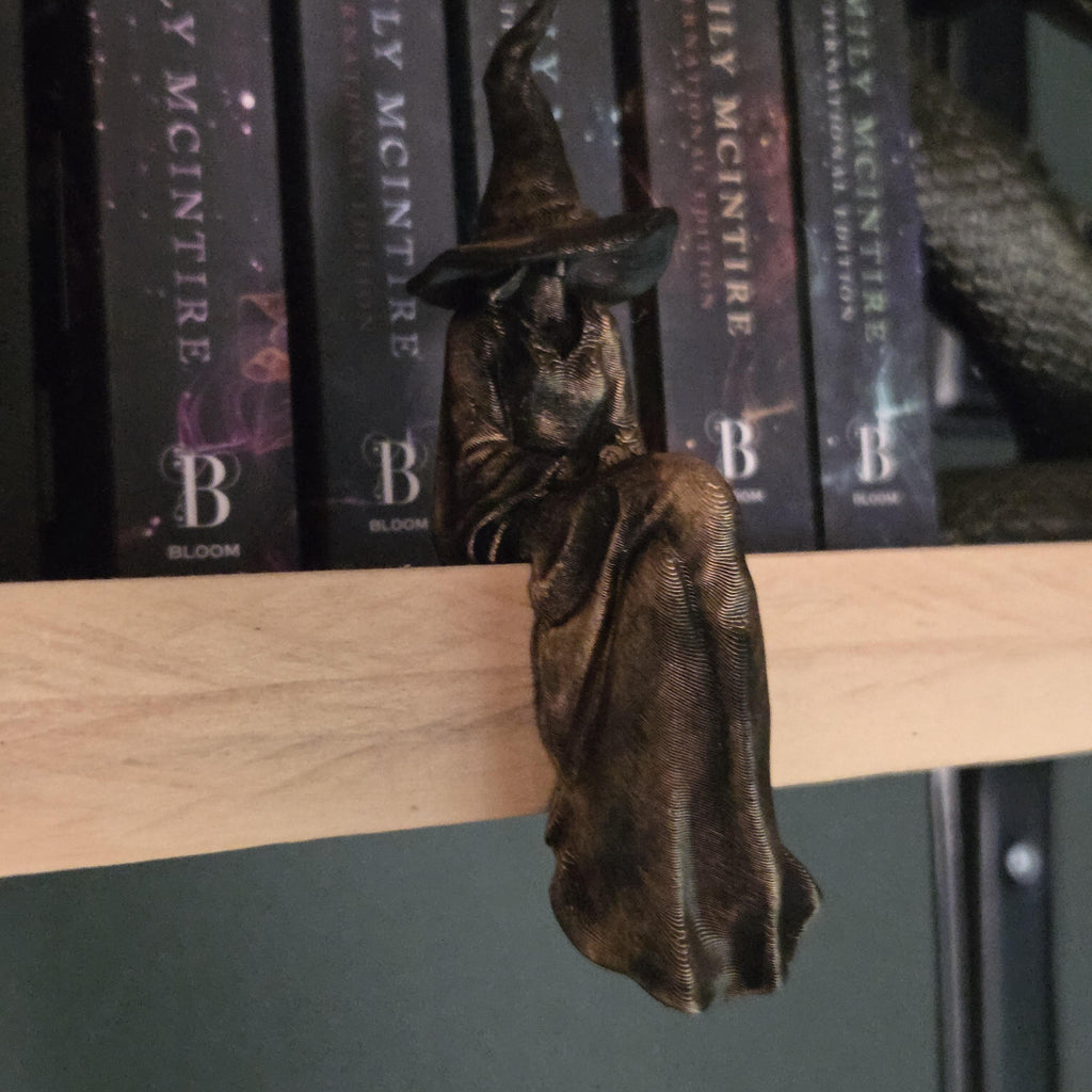 Fantasy Witch shelf sitter – Magical Bookshelf Decor | Witch Shelf Companion | Book Nook Accessory | Gothic ornament