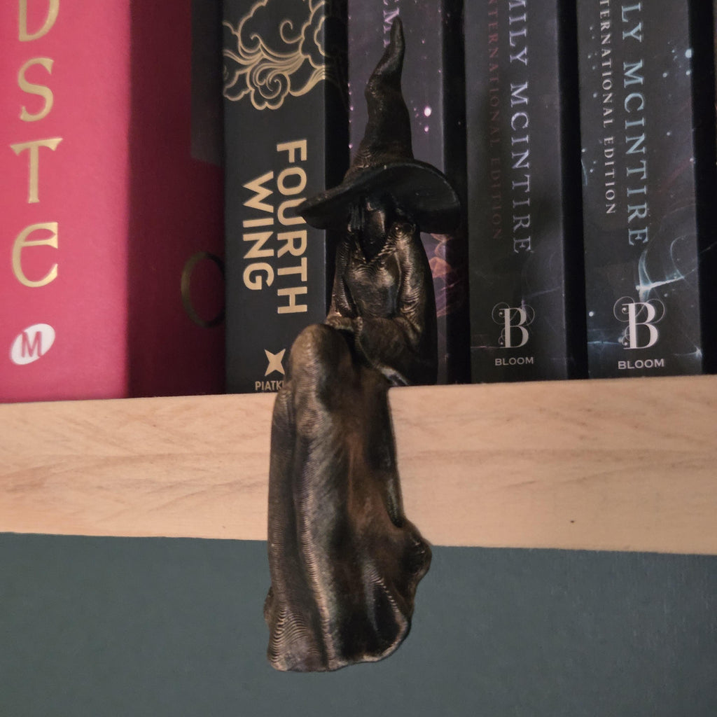Fantasy Witch shelf sitter – Magical Bookshelf Decor | Witch Shelf Companion | Book Nook Accessory | Gothic ornament