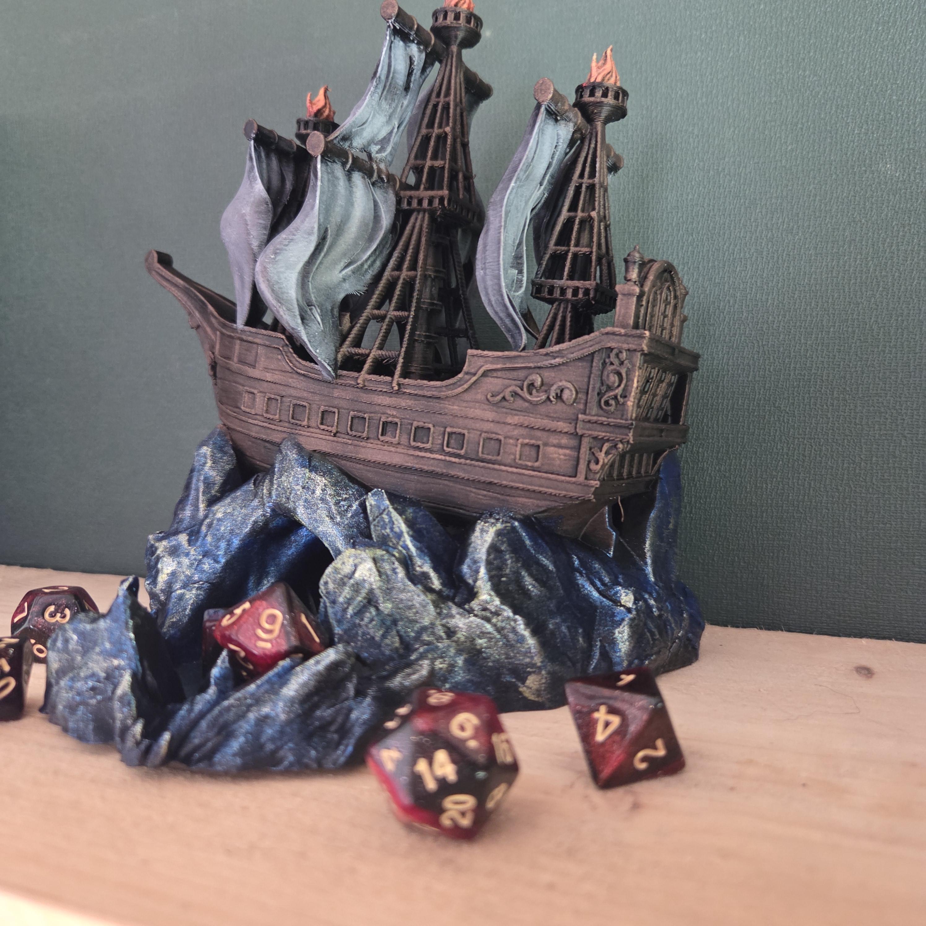 Ghost Ship Dice Tower | Pirate Ship DnD Dice Tower | Fantasy RPG Dice Roller | Gothic Tabletop Gaming Decor | Dungeons and Dragons Gift