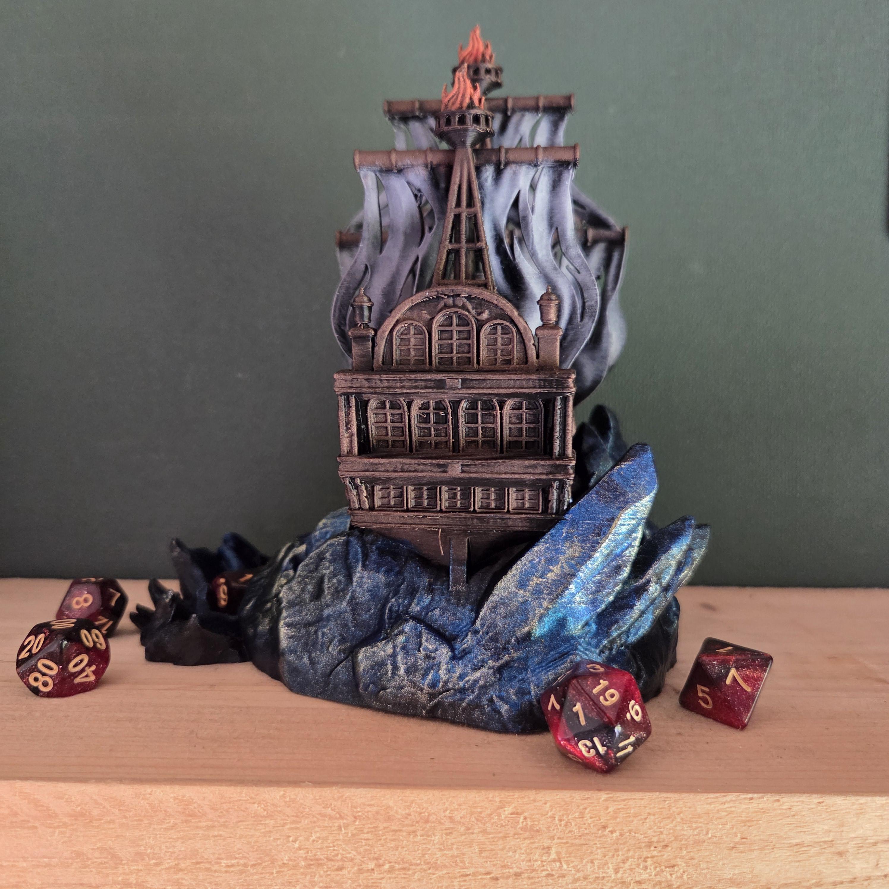Ghost Ship Dice Tower | Pirate Ship DnD Dice Tower | Fantasy RPG Dice Roller | Gothic Tabletop Gaming Decor | Dungeons and Dragons Gift