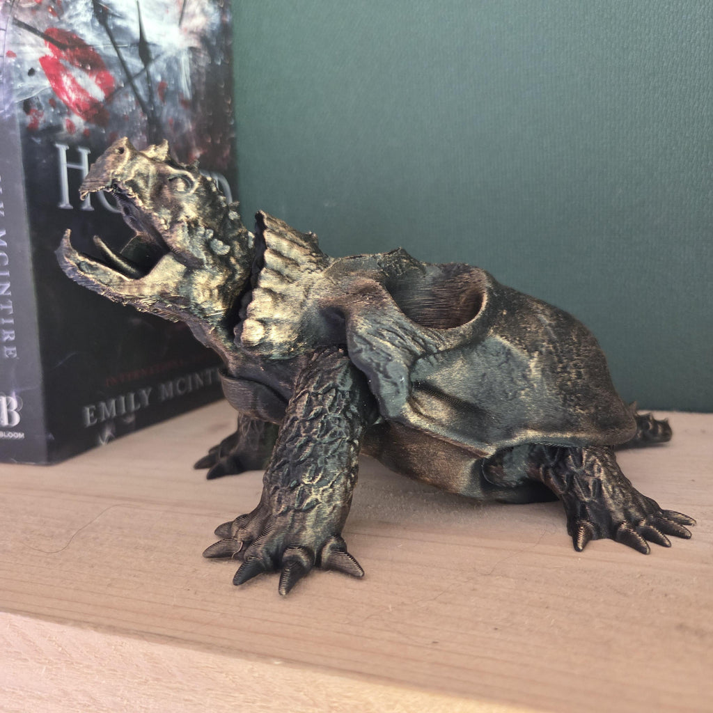 Dragon Turtle | Fantasy Creature Decor | Gothic Shelf Decor | Small Succulent Holder | Gothic ornament