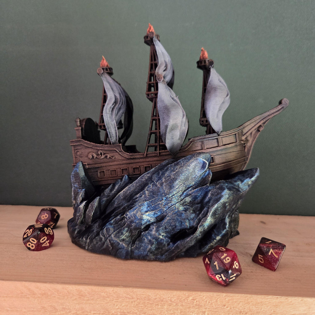 Ghost Ship Dice Tower | Pirate Ship DnD Dice Tower | Fantasy RPG Dice Roller | Gothic Tabletop Gaming Decor | Dungeons and Dragons Gift
