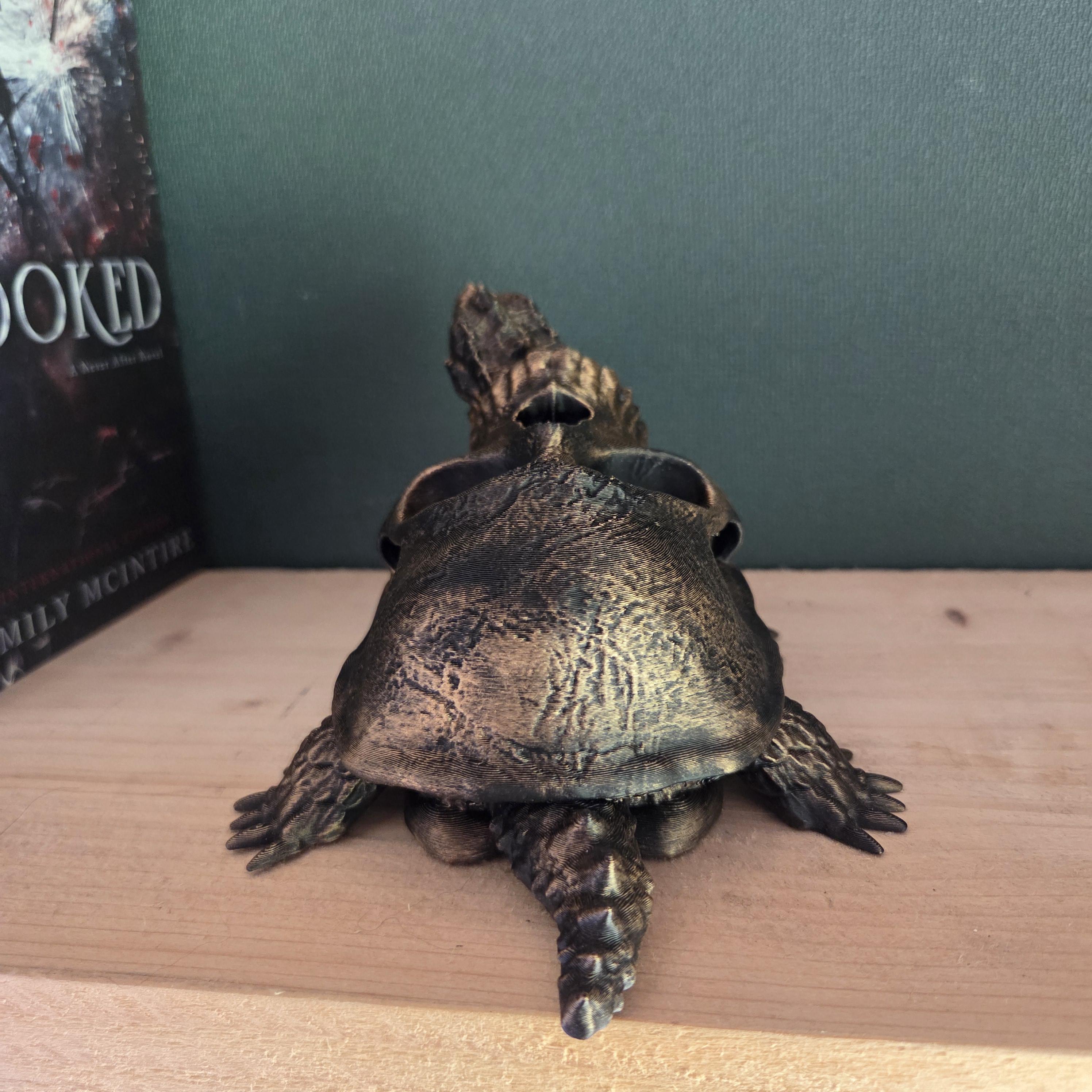 Dragon Turtle | Fantasy Creature Decor | Gothic Shelf Decor | Small Succulent Holder | Gothic ornament