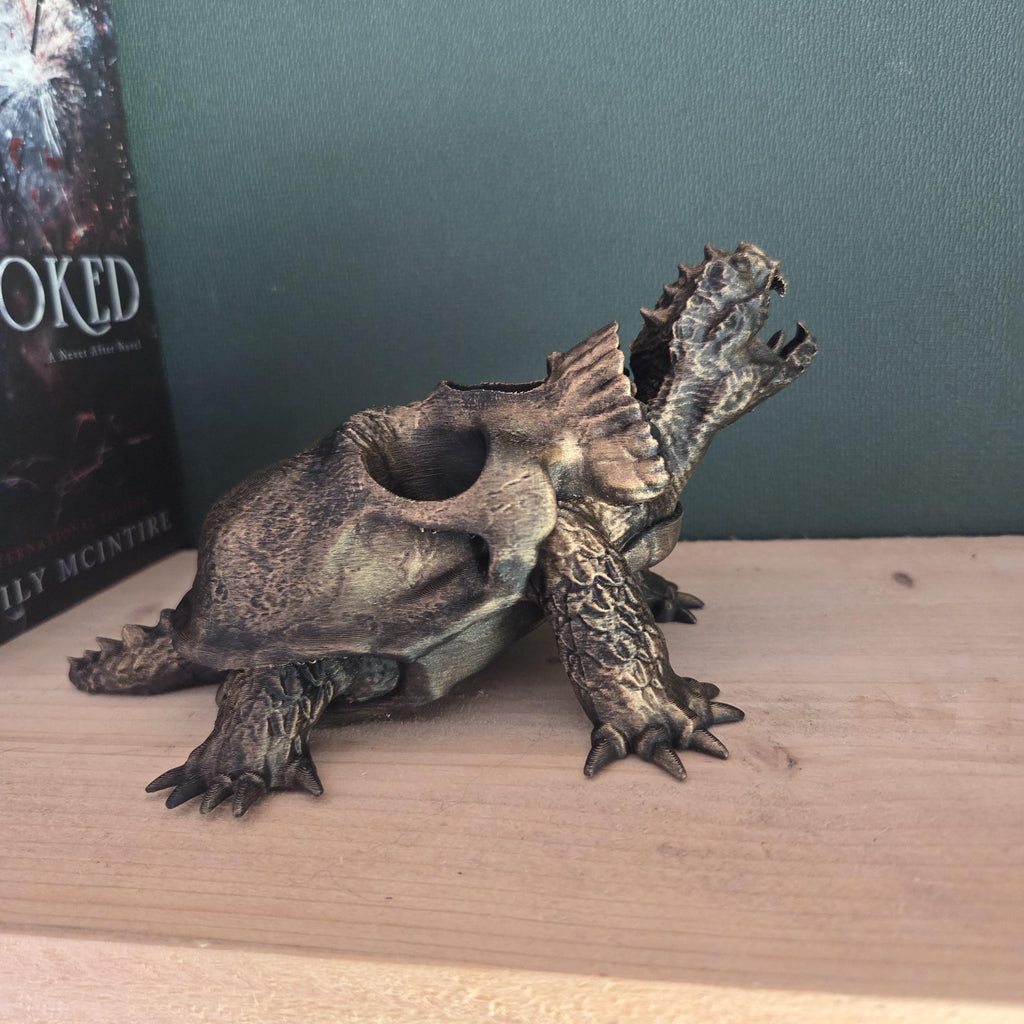 Dragon Turtle | Fantasy Creature Decor | Gothic Shelf Decor | Small Succulent Holder | Gothic ornament