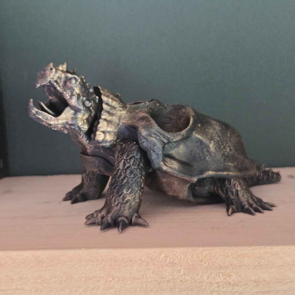 Dragon Turtle | Fantasy Creature Decor | Gothic Shelf Decor | Small Succulent Holder | Gothic ornament