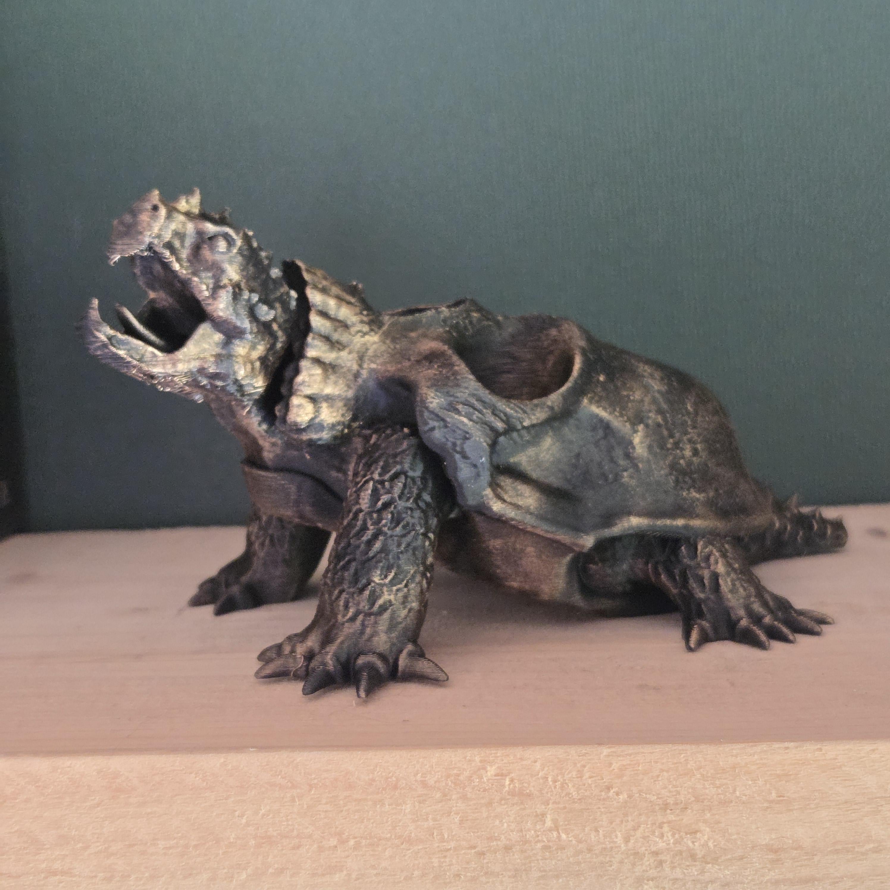 Dragon Turtle | Fantasy Creature Decor | Gothic Shelf Decor | Small Succulent Holder | Gothic ornament