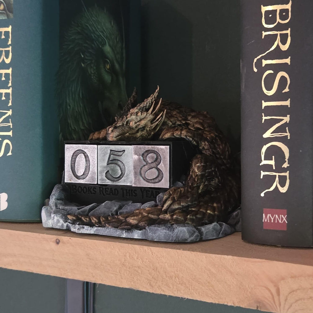 Dragon Reading Tracker | Fantasy Books Read Counter | Dragon Bookish Shelf Decor | Book Lover Gift | Reading Goal Tracker