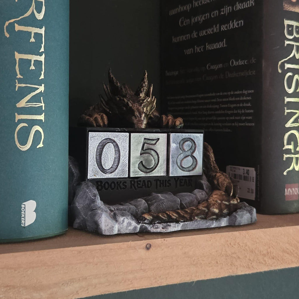Dragon Reading Tracker | Fantasy Books Read Counter | Dragon Bookish Shelf Decor | Book Lover Gift | Reading Goal Tracker