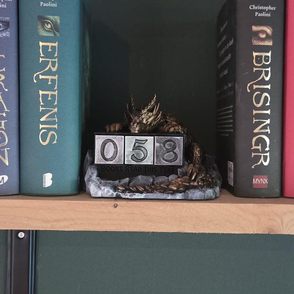 Dragon Reading Tracker | Fantasy Books Read Counter | Dragon Bookish Shelf Decor | Book Lover Gift | Reading Goal Tracker