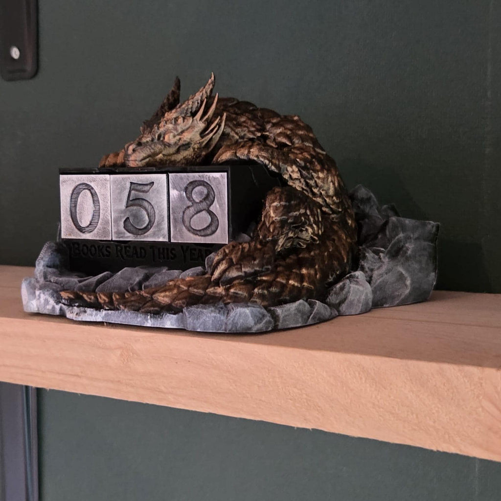 Dragon Reading Tracker | Fantasy Books Read Counter | Dragon Bookish Shelf Decor | Book Lover Gift | Reading Goal Tracker
