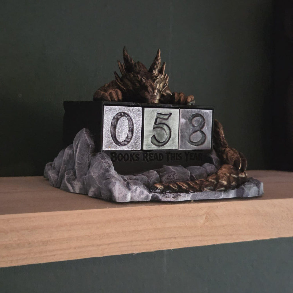 Dragon Reading Tracker | Fantasy Books Read Counter | Dragon Bookish Shelf Decor | Book Lover Gift | Reading Goal Tracker