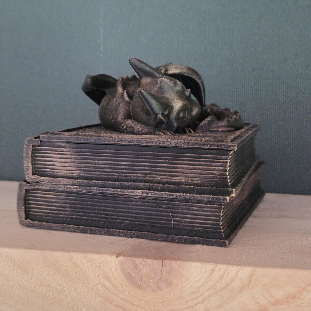 Sleeping Dragon Dice Box – Fantasy Book Dice Storage – DnD Dice Holder – Tabletop RPG Accessory – Dragon Gamer Gift