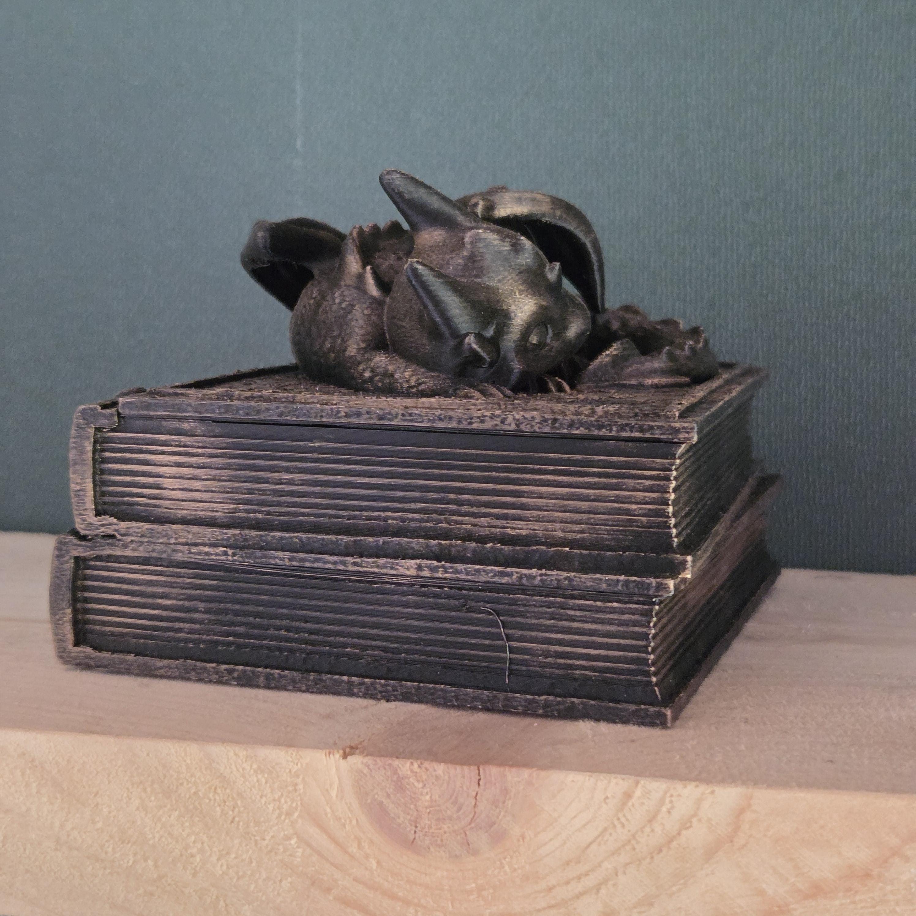 Sleeping Dragon Dice Box – Fantasy Book Dice Storage – DnD Dice Holder – Tabletop RPG Accessory – Dragon Gamer Gift